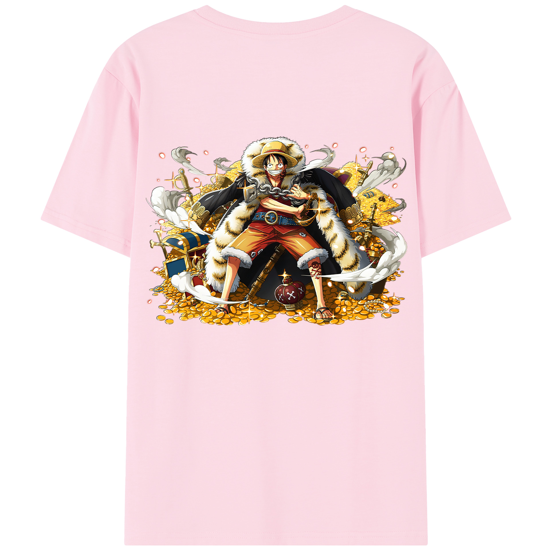ワンピース モンキー・D・ルフィ ONE PIECE Monkey D. Luffy 綿100％半袖Tシャツ（背面プリント）