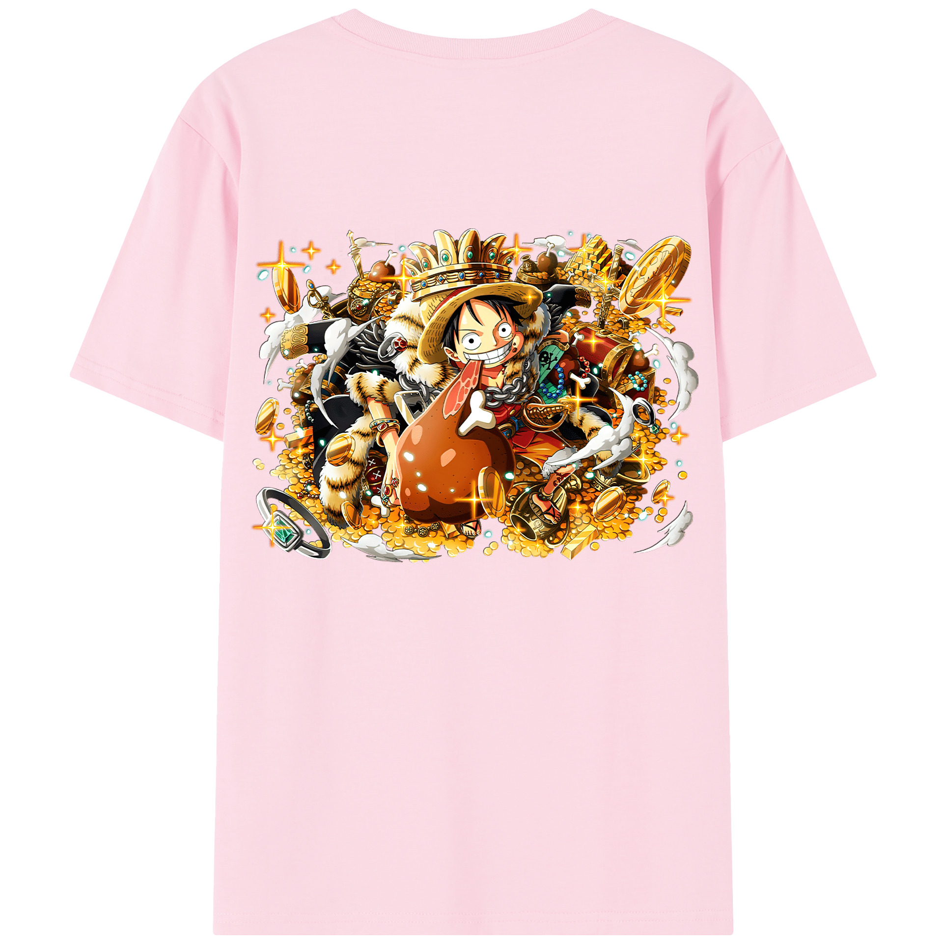ワンピース モンキー・D・ルフィ ONE PIECE Monkey D. Luffy 綿100％半袖Tシャツ（背面プリント）
