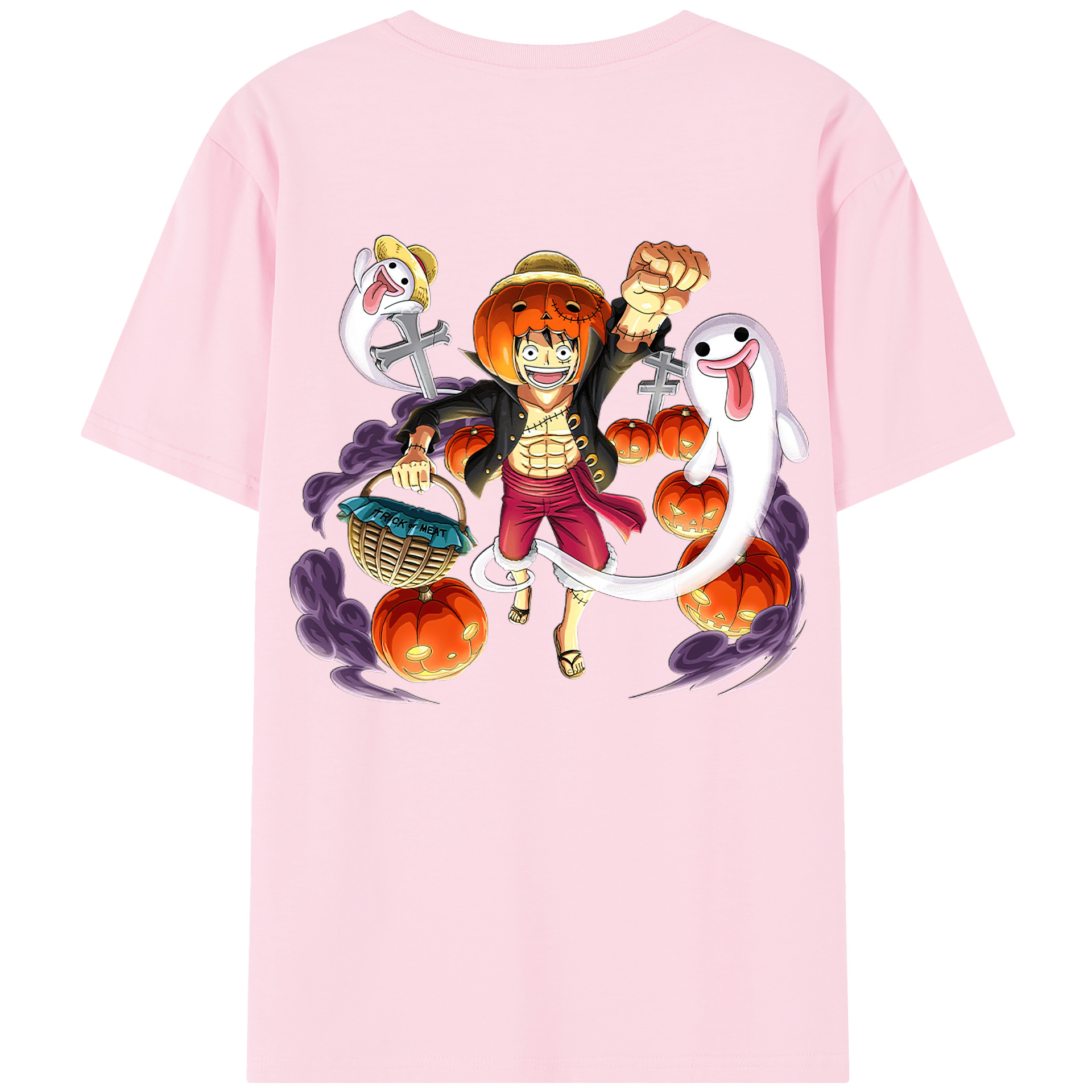ワンピース モンキー・D・ルフィ ONE PIECE Monkey D. Luffy 綿100％半袖Tシャツ（背面プリント）