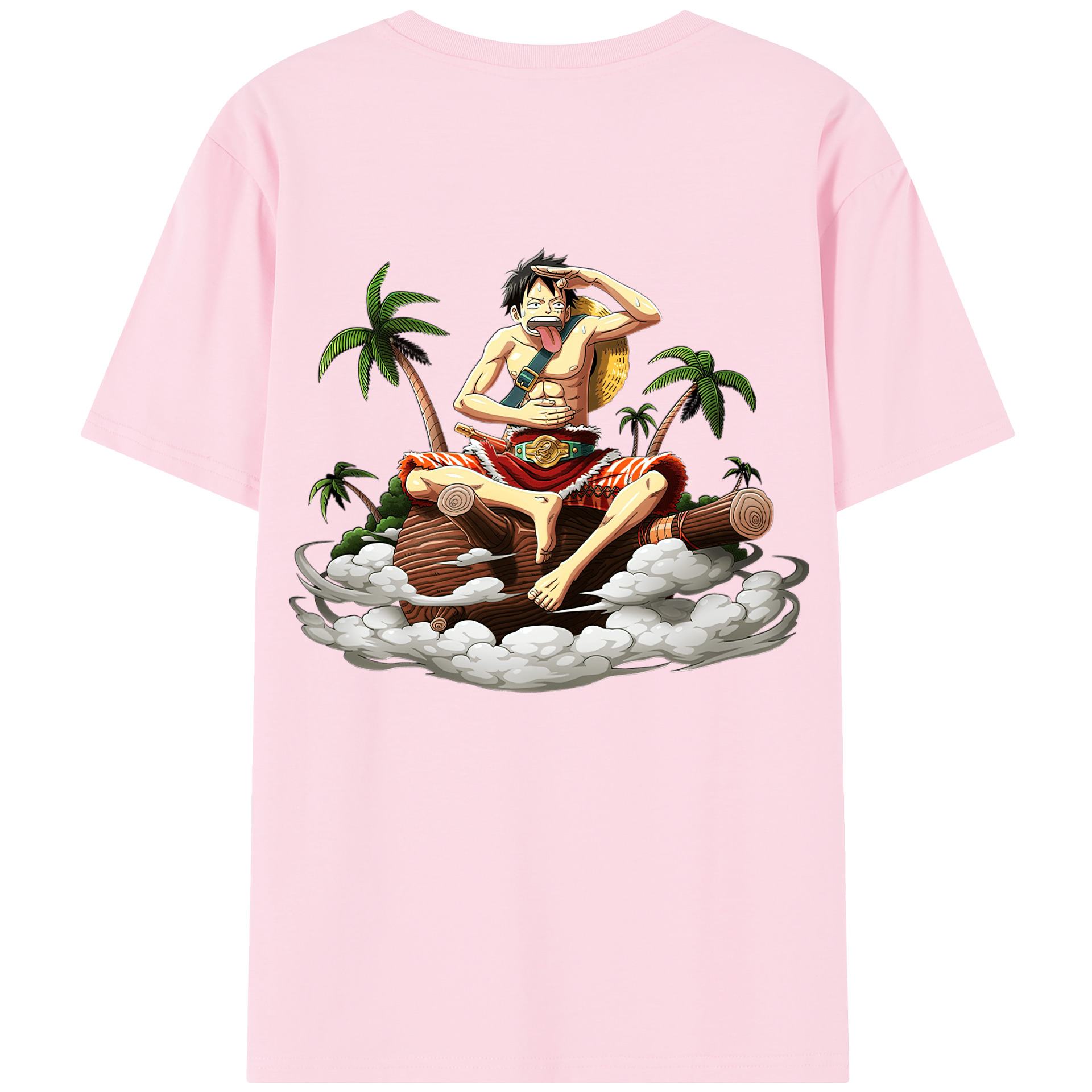ワンピース モンキー・D・ルフィ ONE PIECE Monkey D. Luffy 綿100％半袖Tシャツ（背面プリント）