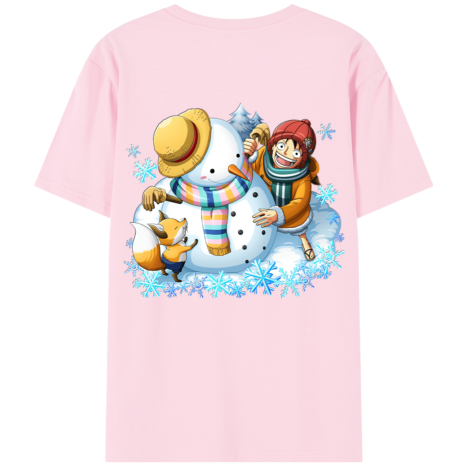 ワンピース モンキー・D・ルフィ ONE PIECE Monkey D. Luffy 綿100％半袖Tシャツ（背面プリント）