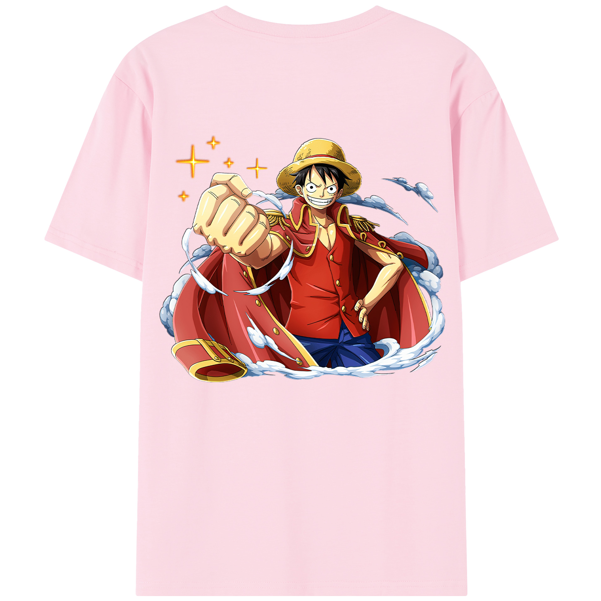 ワンピース モンキー・D・ルフィ ONE PIECE Monkey D. Luffy 綿100％半袖Tシャツ（背面プリント）