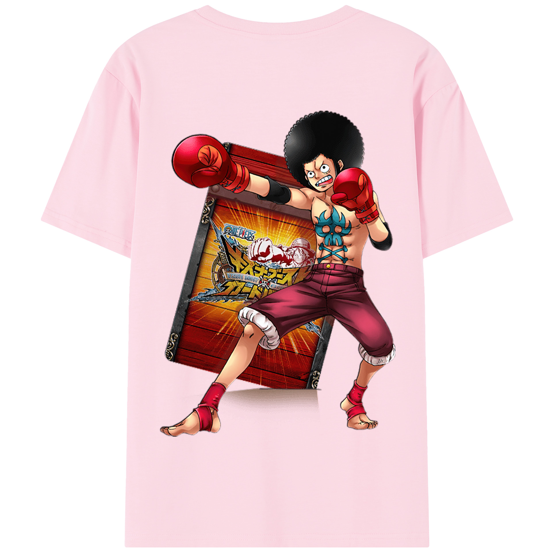 ワンピース モンキー・D・ルフィ ONE PIECE Monkey D. Luffy 綿100％半袖Tシャツ（背面プリント）