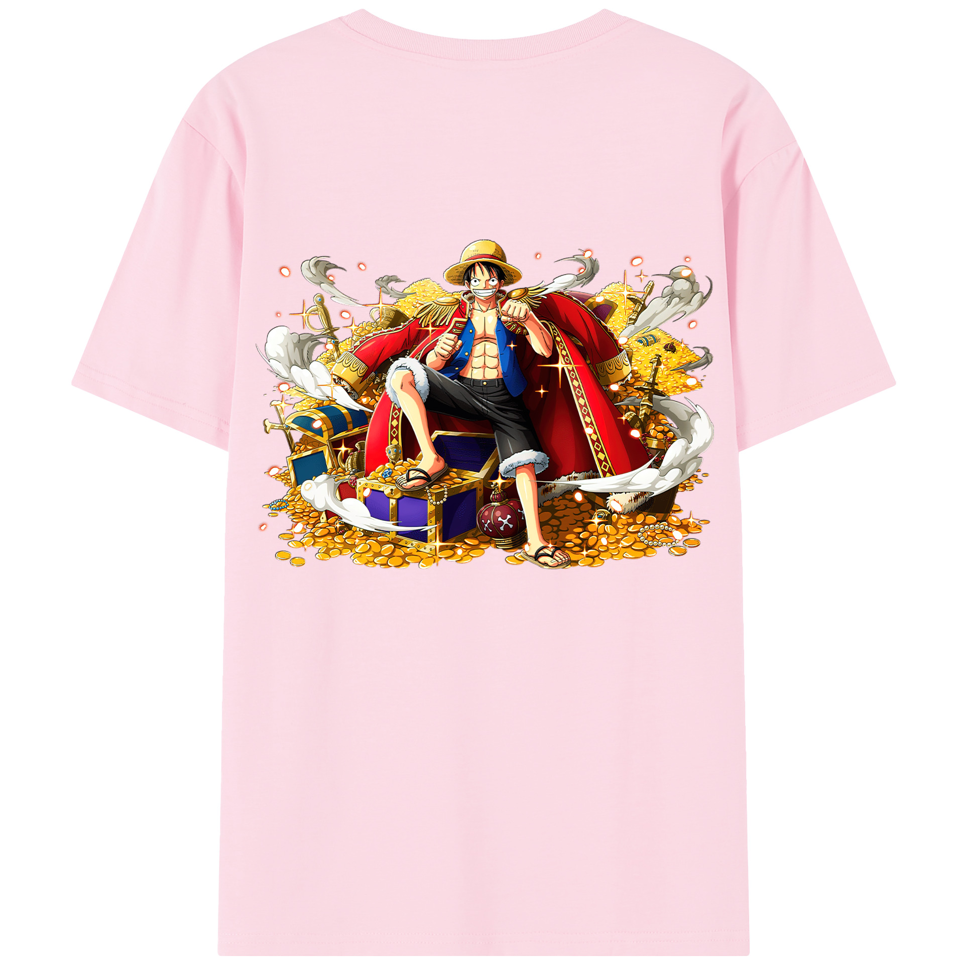 ワンピース モンキー・D・ルフィ ONE PIECE Monkey D. Luffy 綿100％半袖Tシャツ（背面プリント）
