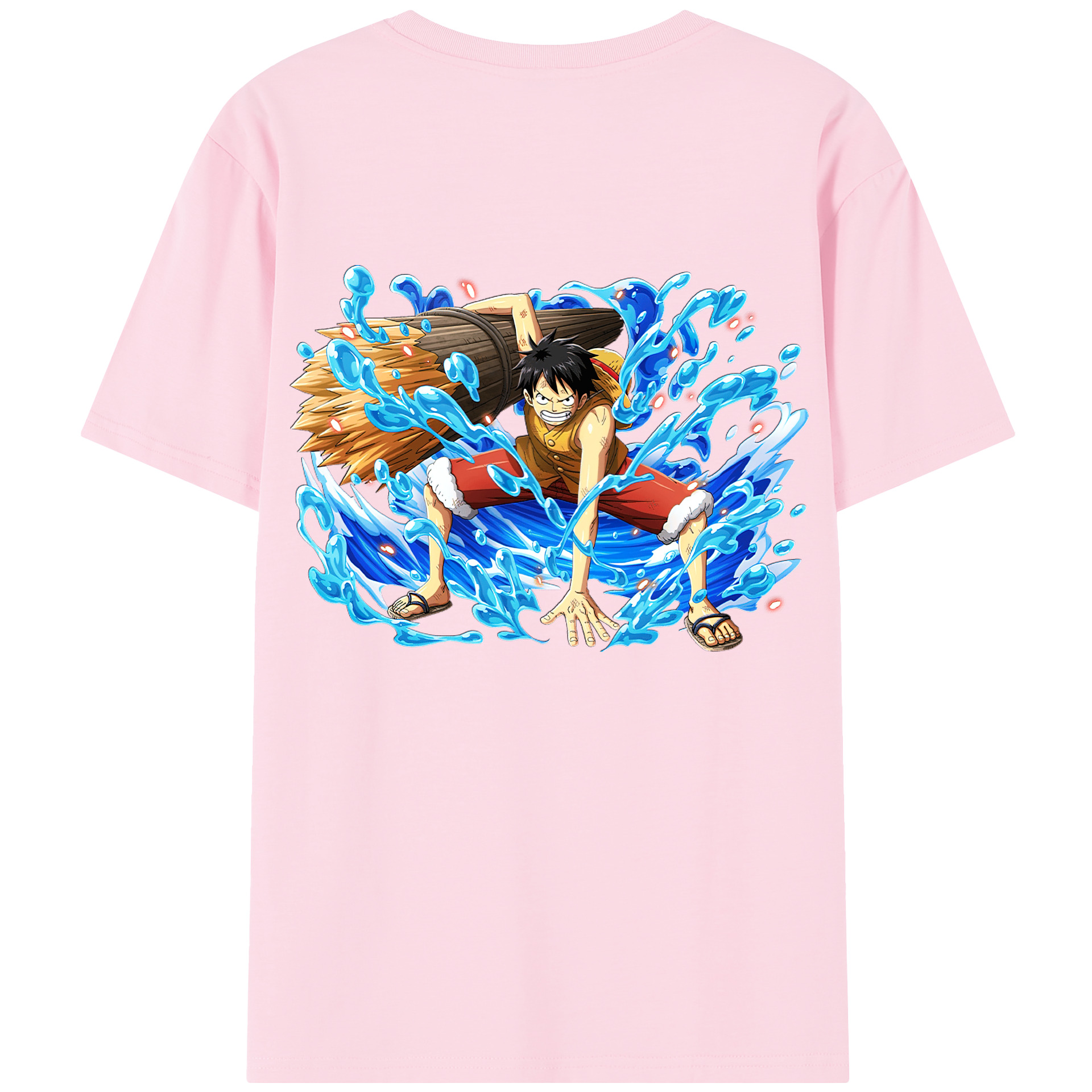 ワンピース モンキー・D・ルフィ ONE PIECE Monkey D. Luffy 綿100％半袖Tシャツ（背面プリント）