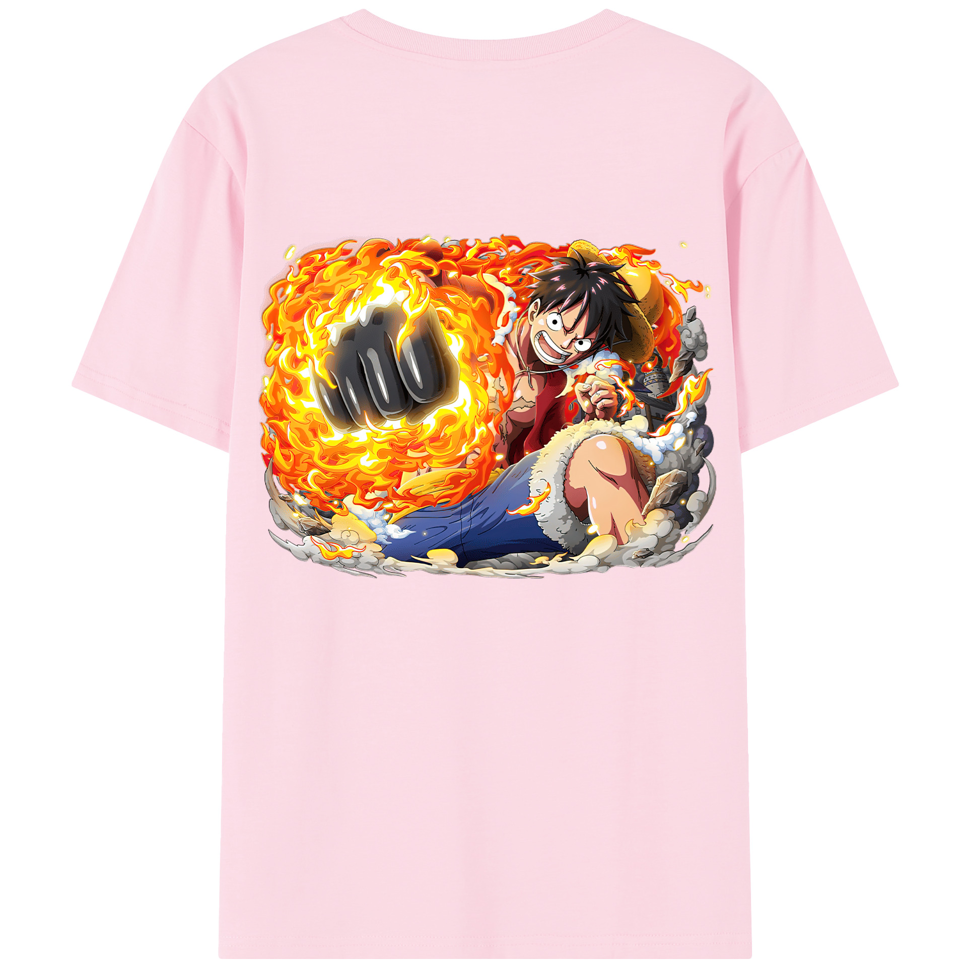 ワンピース モンキー・D・ルフィ ONE PIECE Monkey D. Luffy 綿100％半袖Tシャツ（背面プリント）