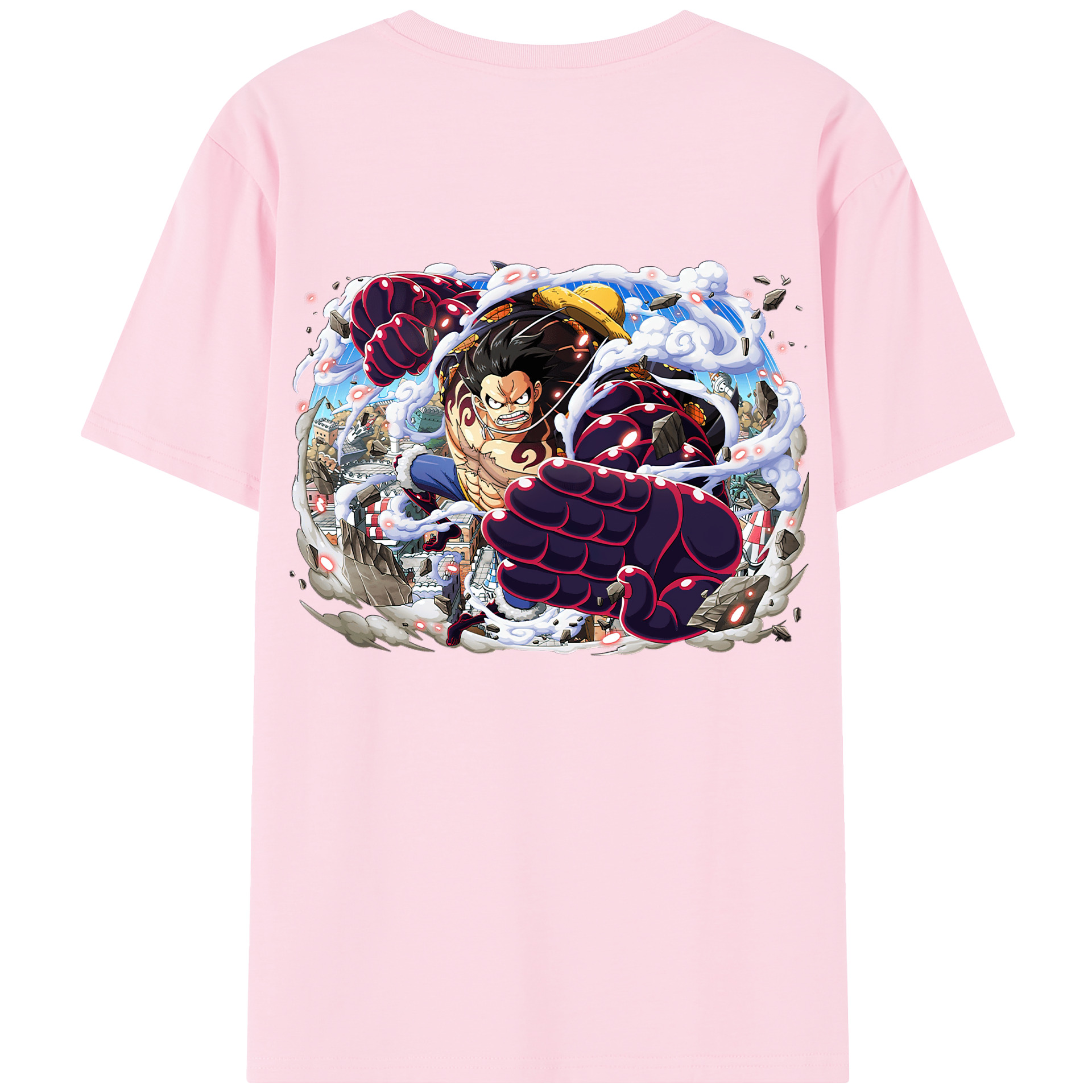 ワンピース モンキー・D・ルフィ ONE PIECE Monkey D. Luffy 綿100％半袖Tシャツ（背面プリント）