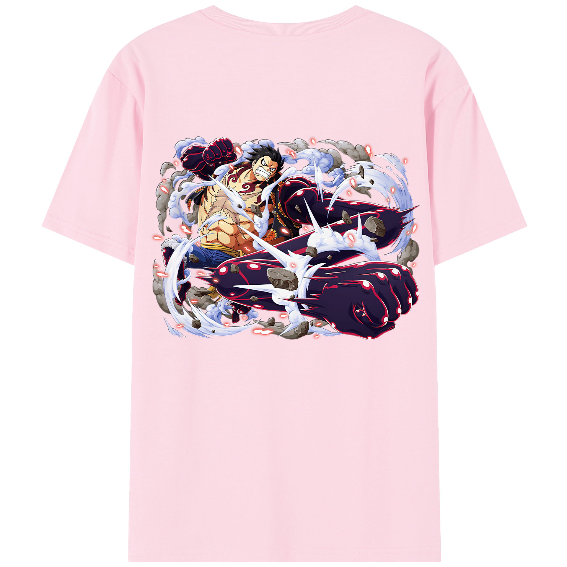 ワンピース モンキー・D・ルフィ ONE PIECE Monkey D. Luffy 綿100％半袖Tシャツ（背面プリント）