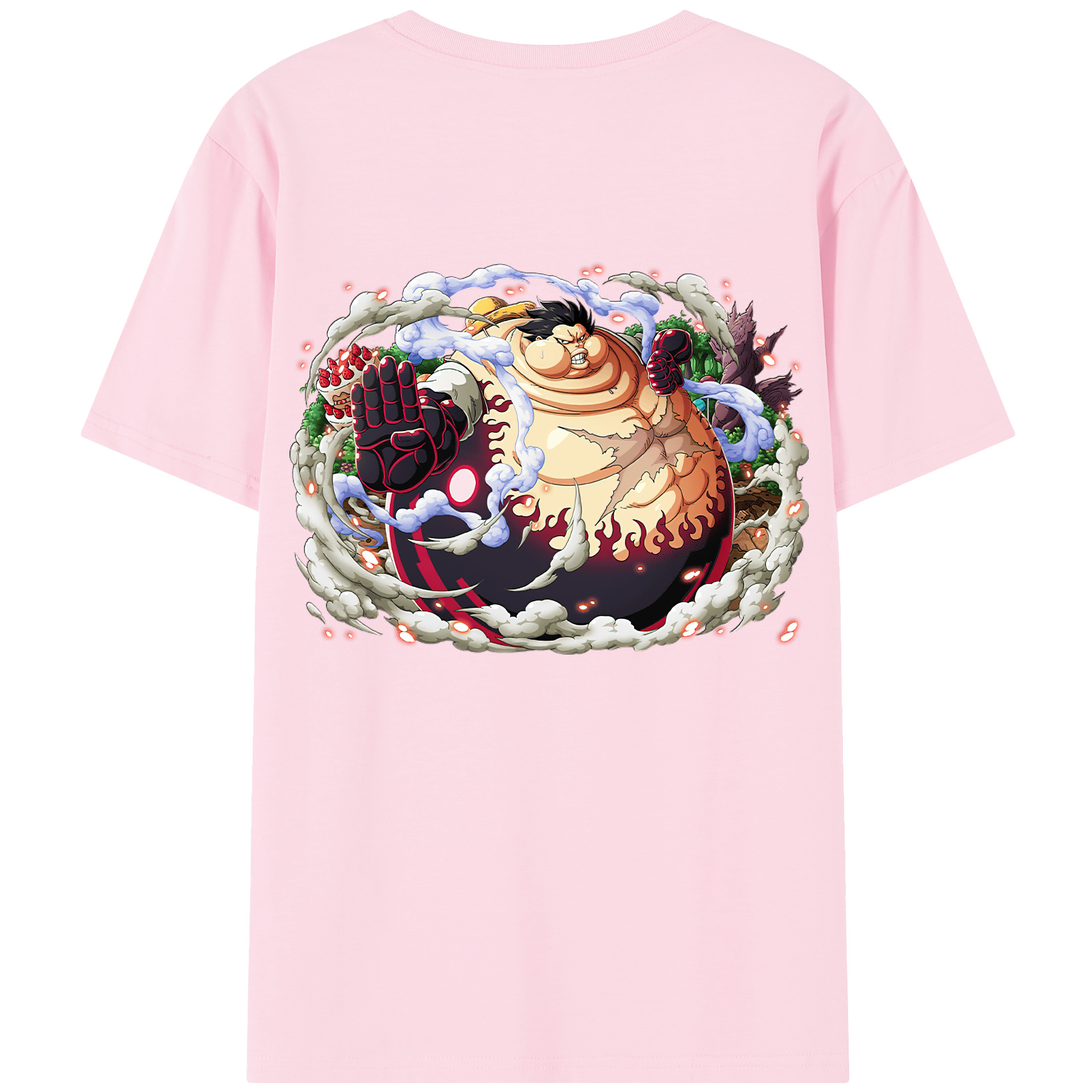 ワンピース モンキー・D・ルフィ ONE PIECE Monkey D. Luffy 綿100％半袖Tシャツ（背面プリント）