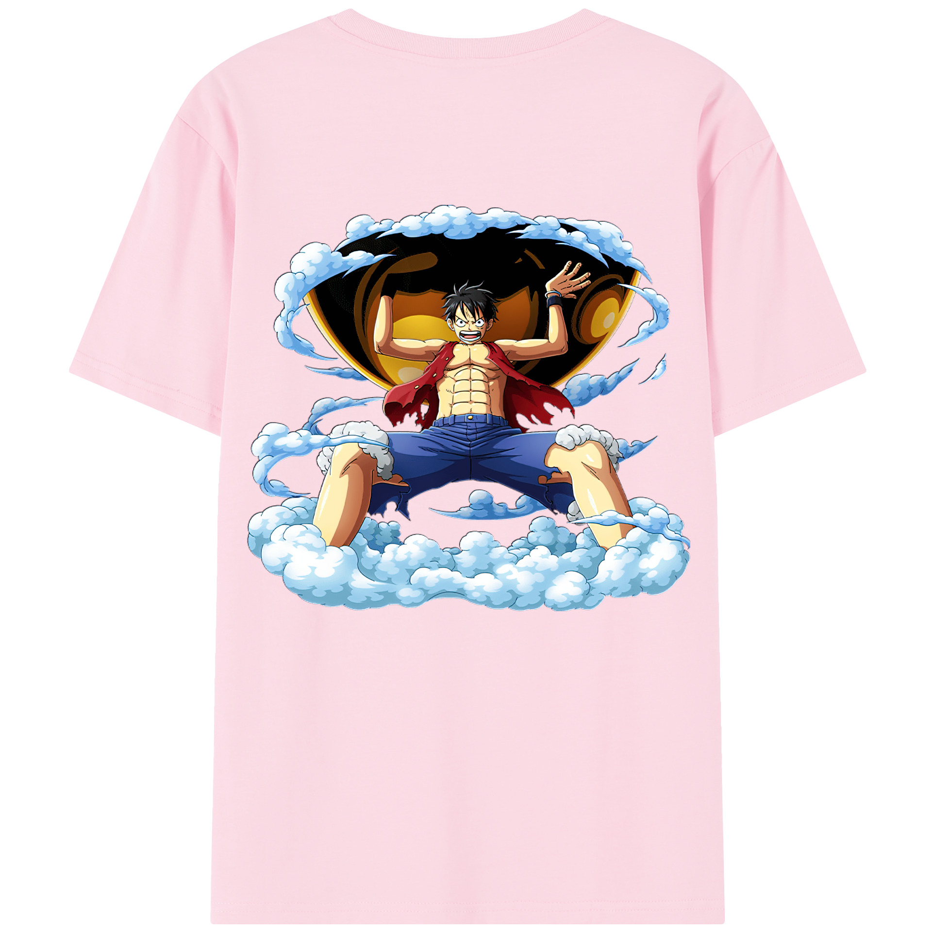 ワンピース モンキー・D・ルフィ ONE PIECE Monkey D. Luffy 綿100％半袖Tシャツ（背面プリント）