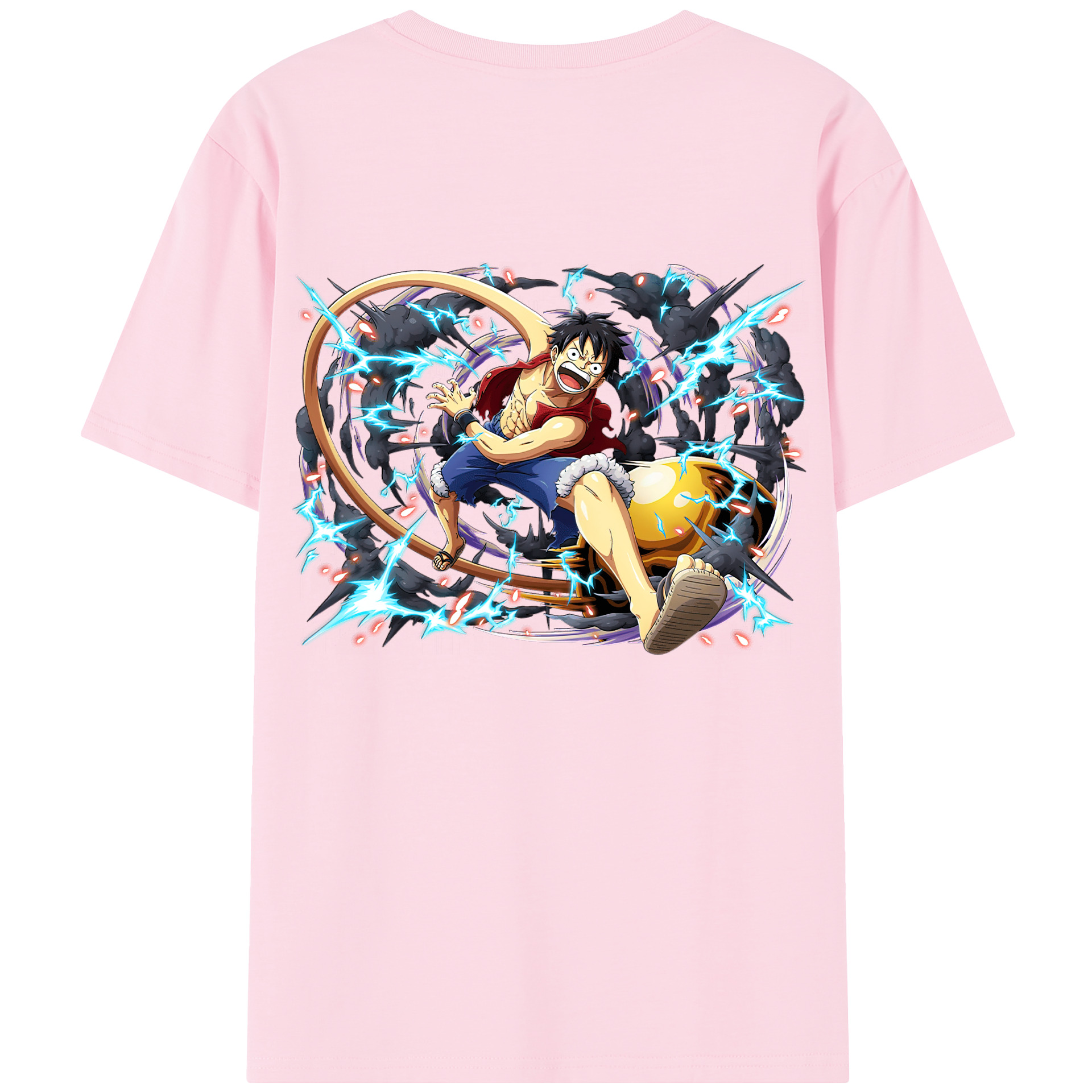 ワンピース モンキー・D・ルフィ ONE PIECE Monkey D. Luffy 綿100％半袖Tシャツ（背面プリント）