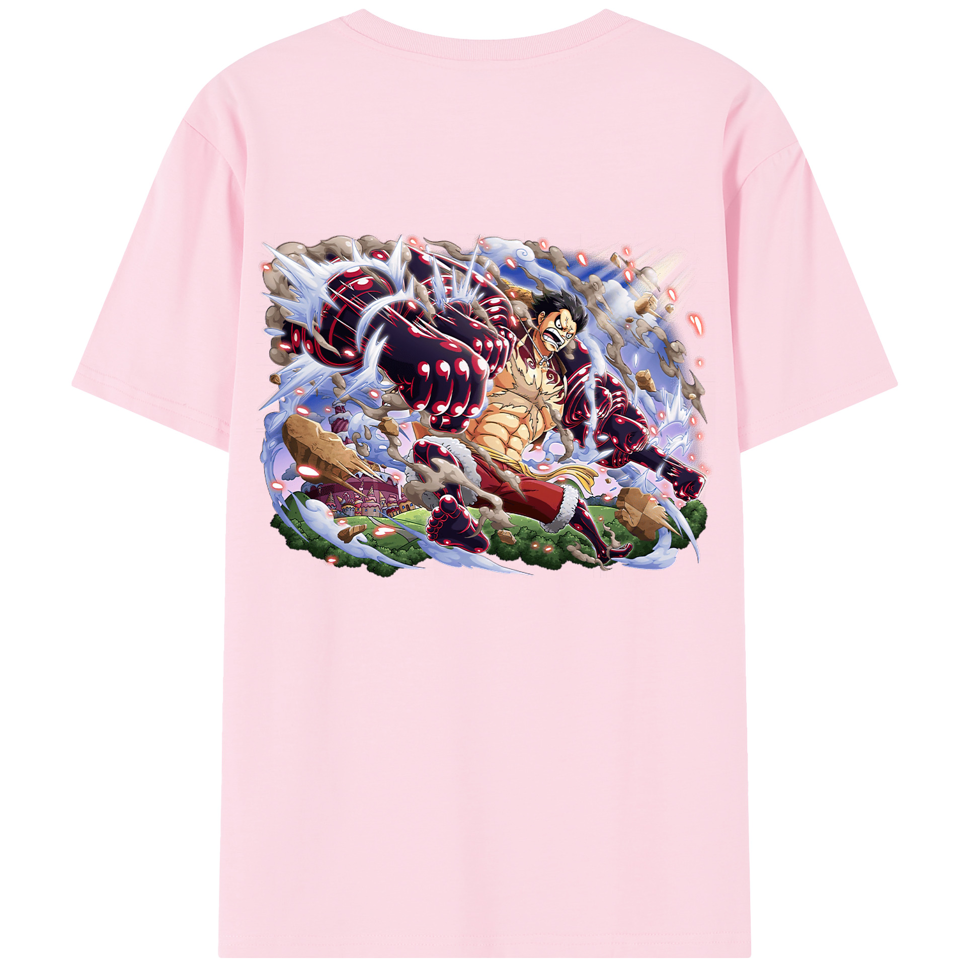 ワンピース モンキー・D・ルフィ ONE PIECE Monkey D. Luffy 綿100％半袖Tシャツ（背面プリント）