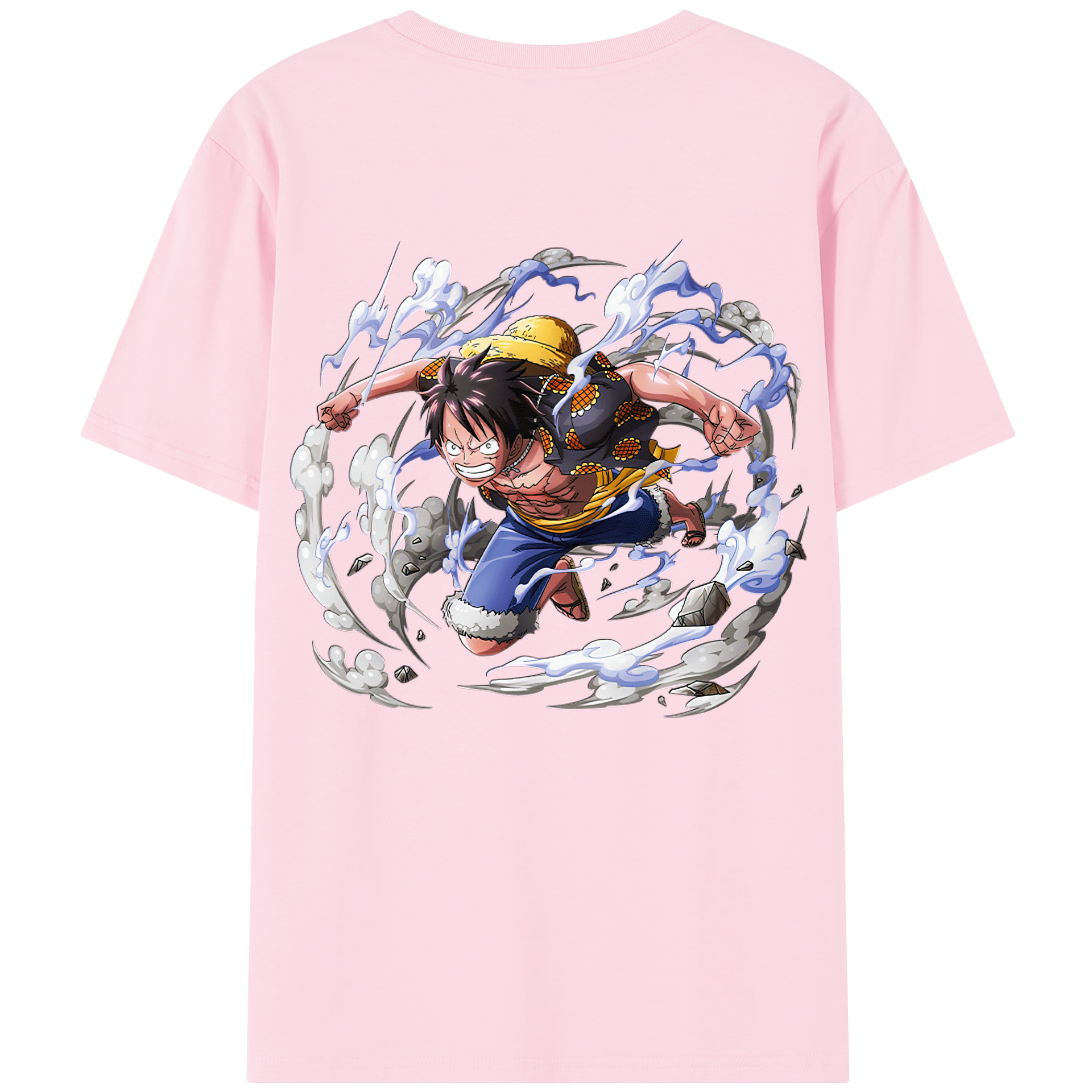 ワンピース モンキー・D・ルフィ ONE PIECE Monkey D. Luffy 綿100％半袖Tシャツ（背面プリント）