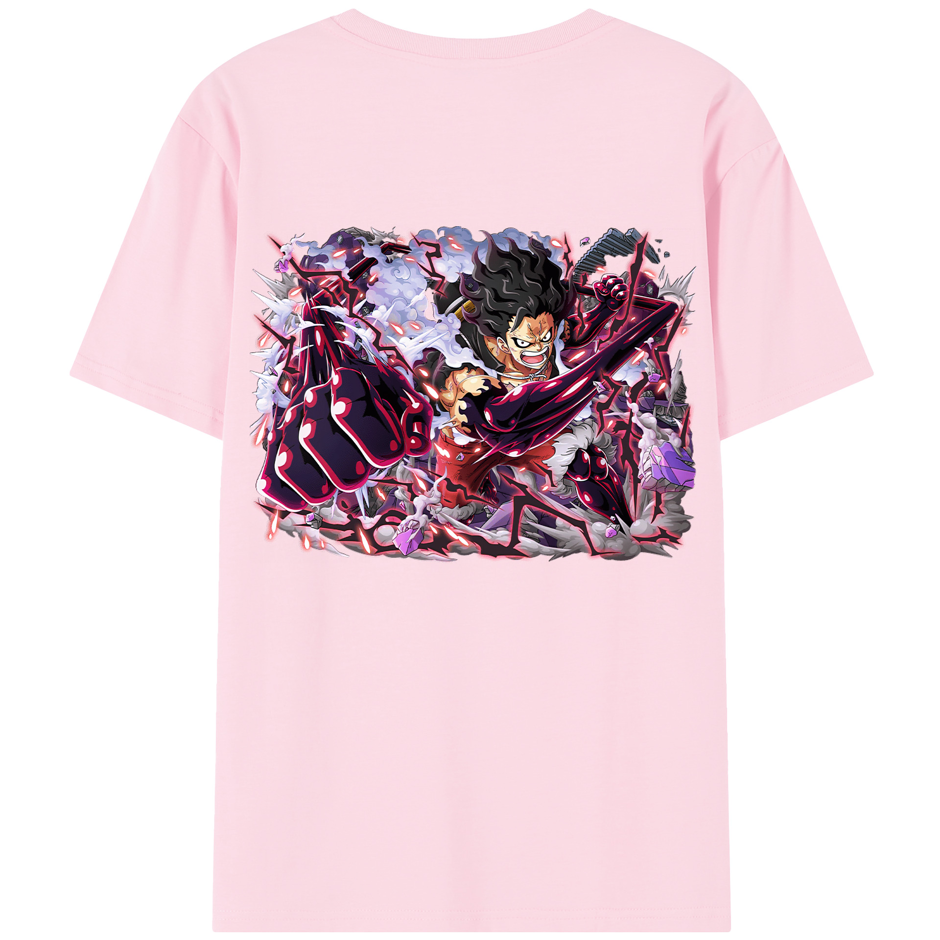 ワンピース モンキー・D・ルフィ ONE PIECE Monkey D. Luffy 綿100％半袖Tシャツ（背面プリント）