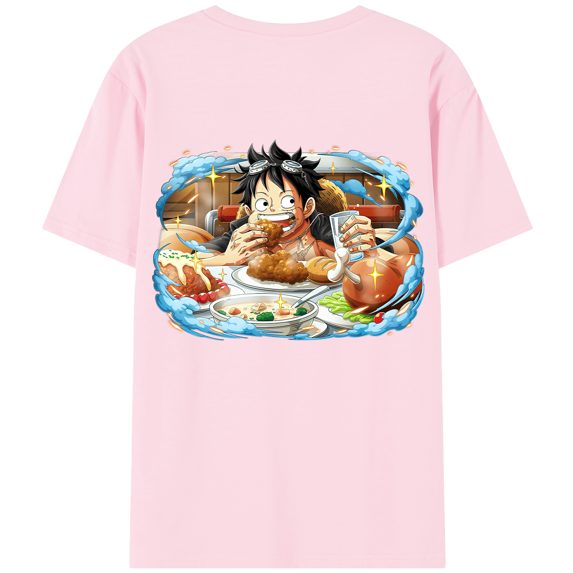 ワンピース モンキー・D・ルフィ ONE PIECE Monkey D. Luffy 綿100％半袖Tシャツ（背面プリント）