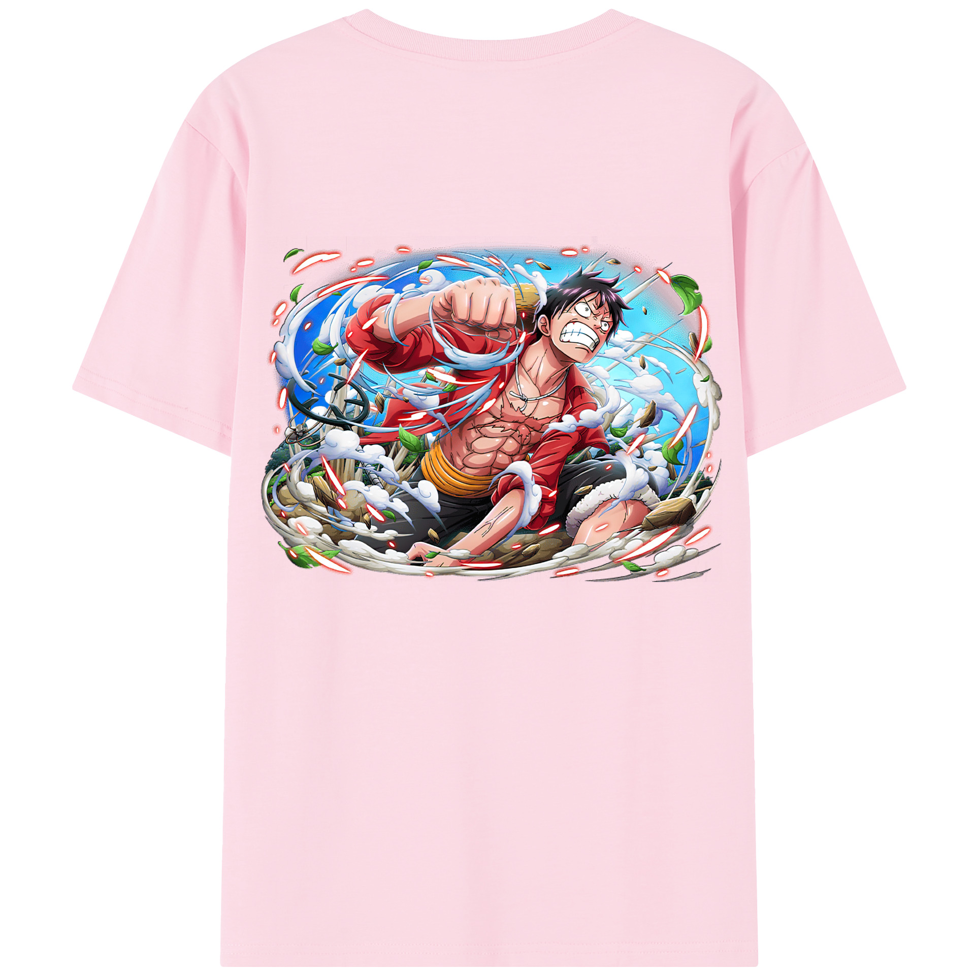 ワンピース モンキー・D・ルフィ ONE PIECE Monkey D. Luffy 綿100％半袖Tシャツ（背面プリント）