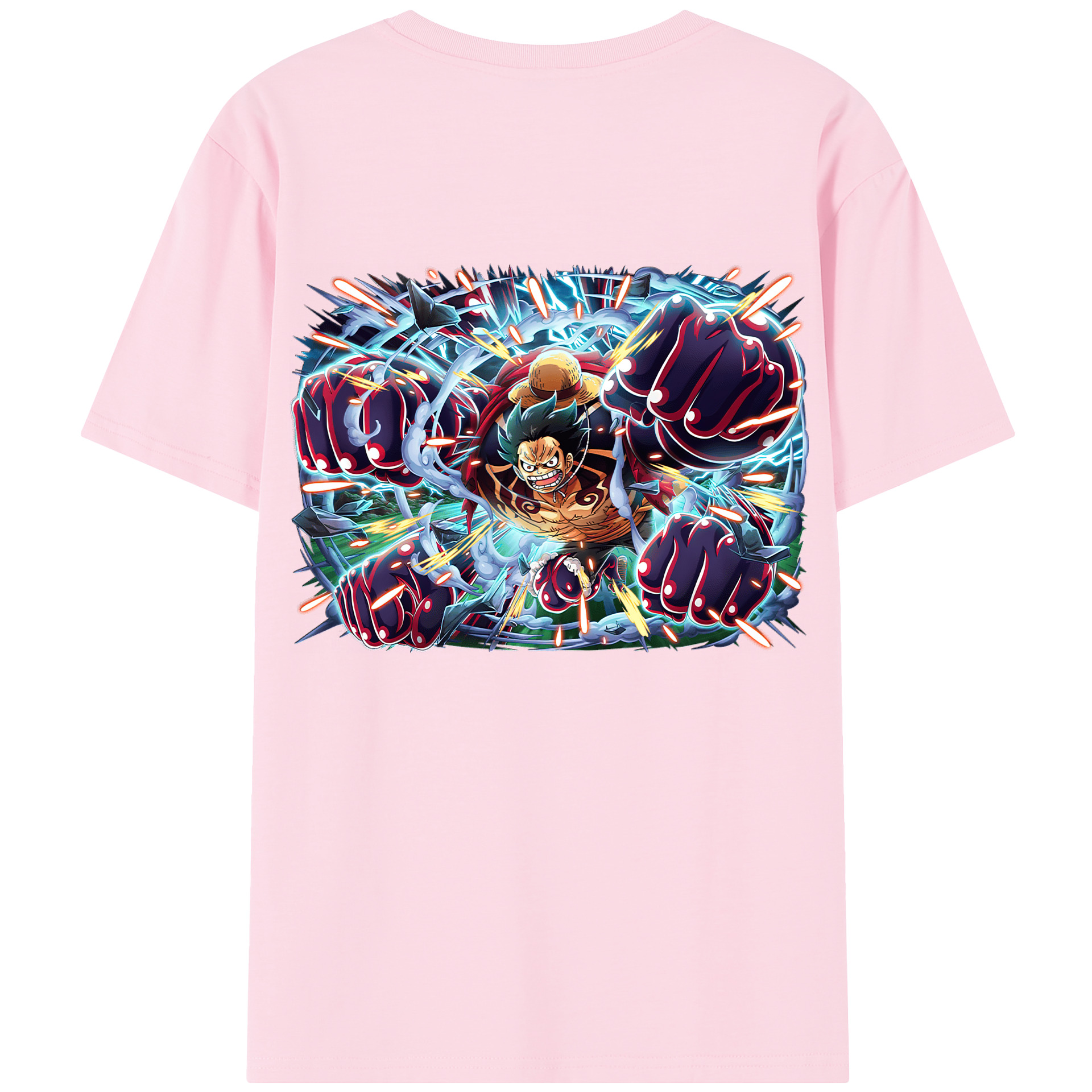 ワンピース モンキー・D・ルフィ ONE PIECE Monkey D. Luffy 綿100％半袖Tシャツ（背面プリント）