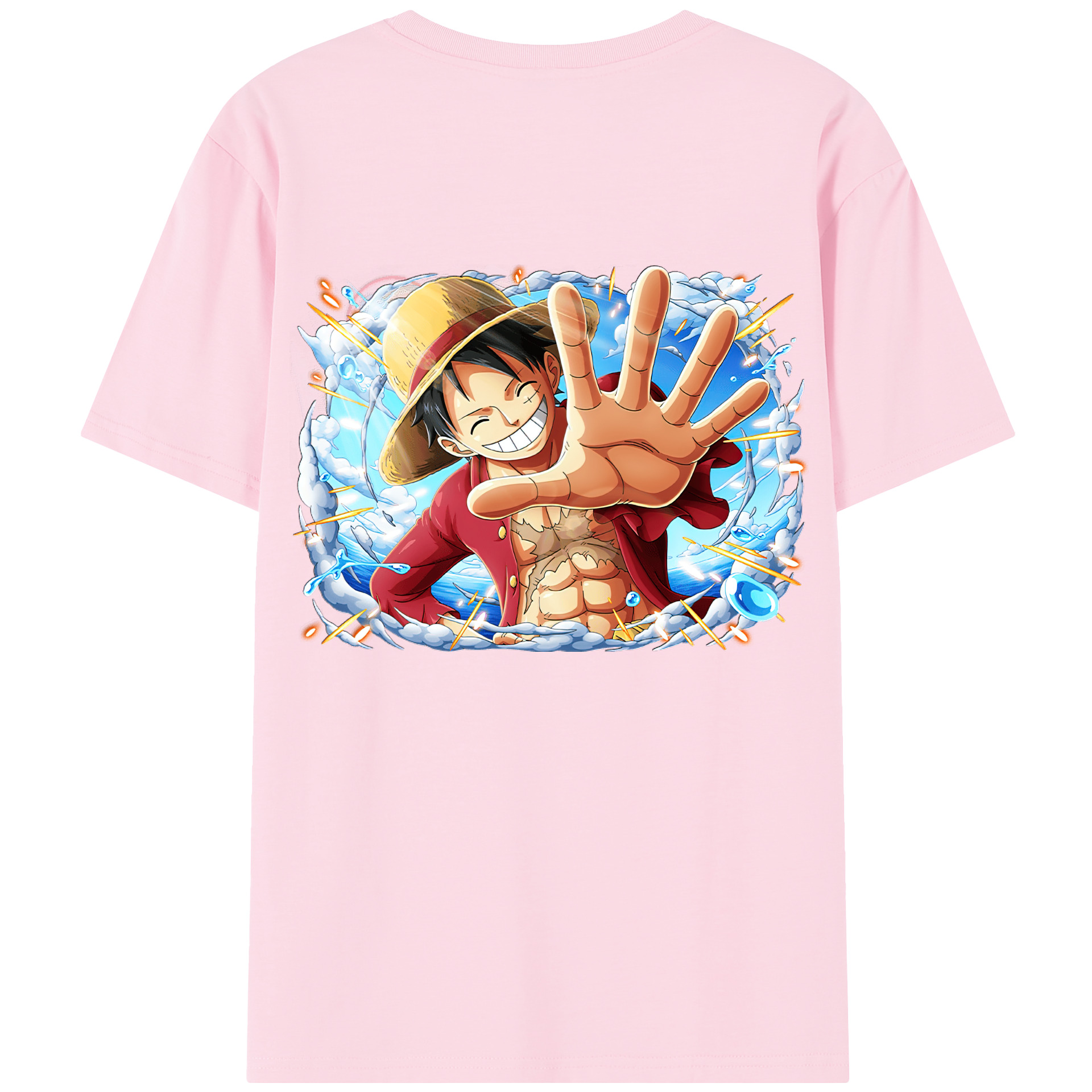 ワンピース モンキー・D・ルフィ ONE PIECE Monkey D. Luffy 綿100％半袖Tシャツ（背面プリント）