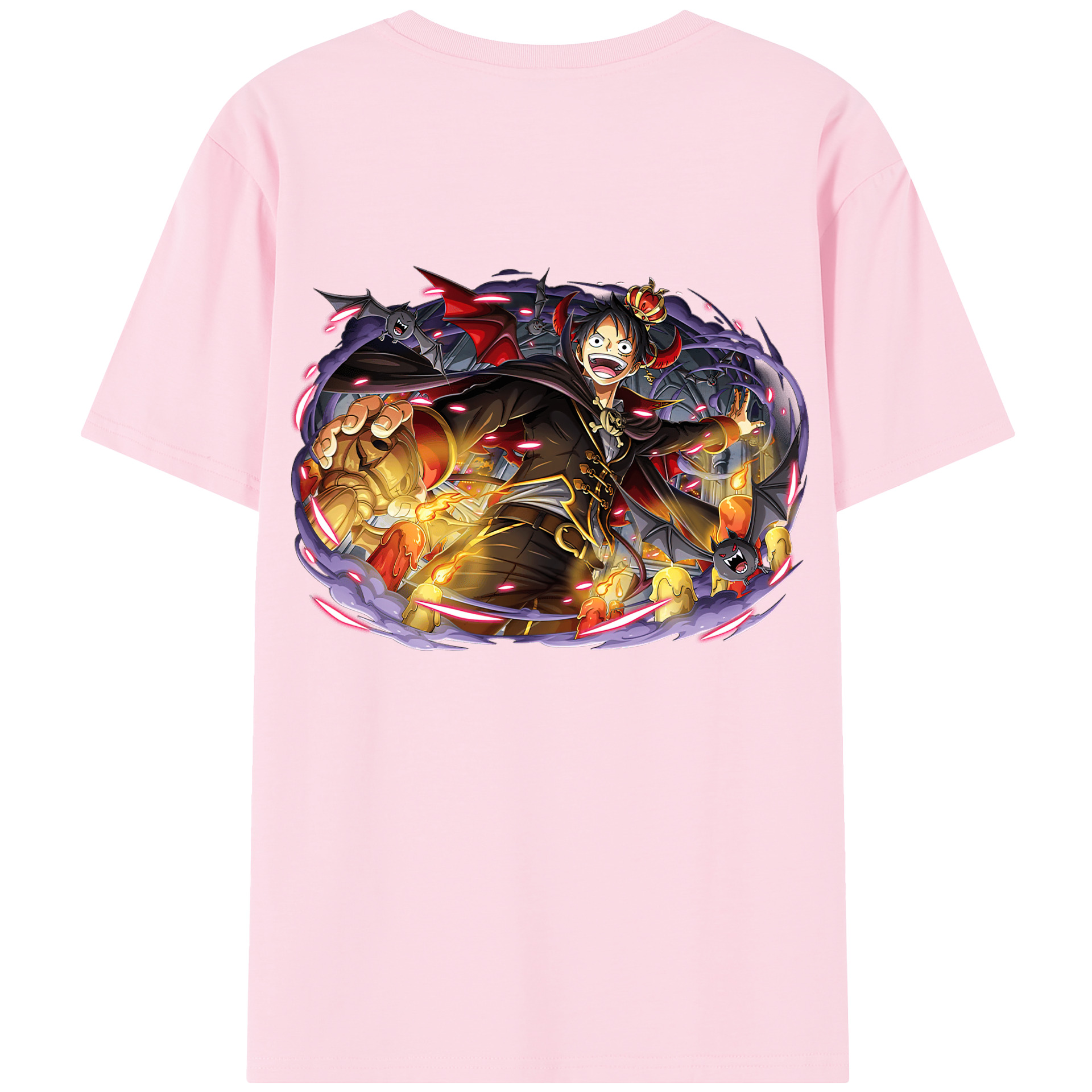 ワンピース モンキー・D・ルフィ ONE PIECE Monkey D. Luffy 綿100％半袖Tシャツ（背面プリント）