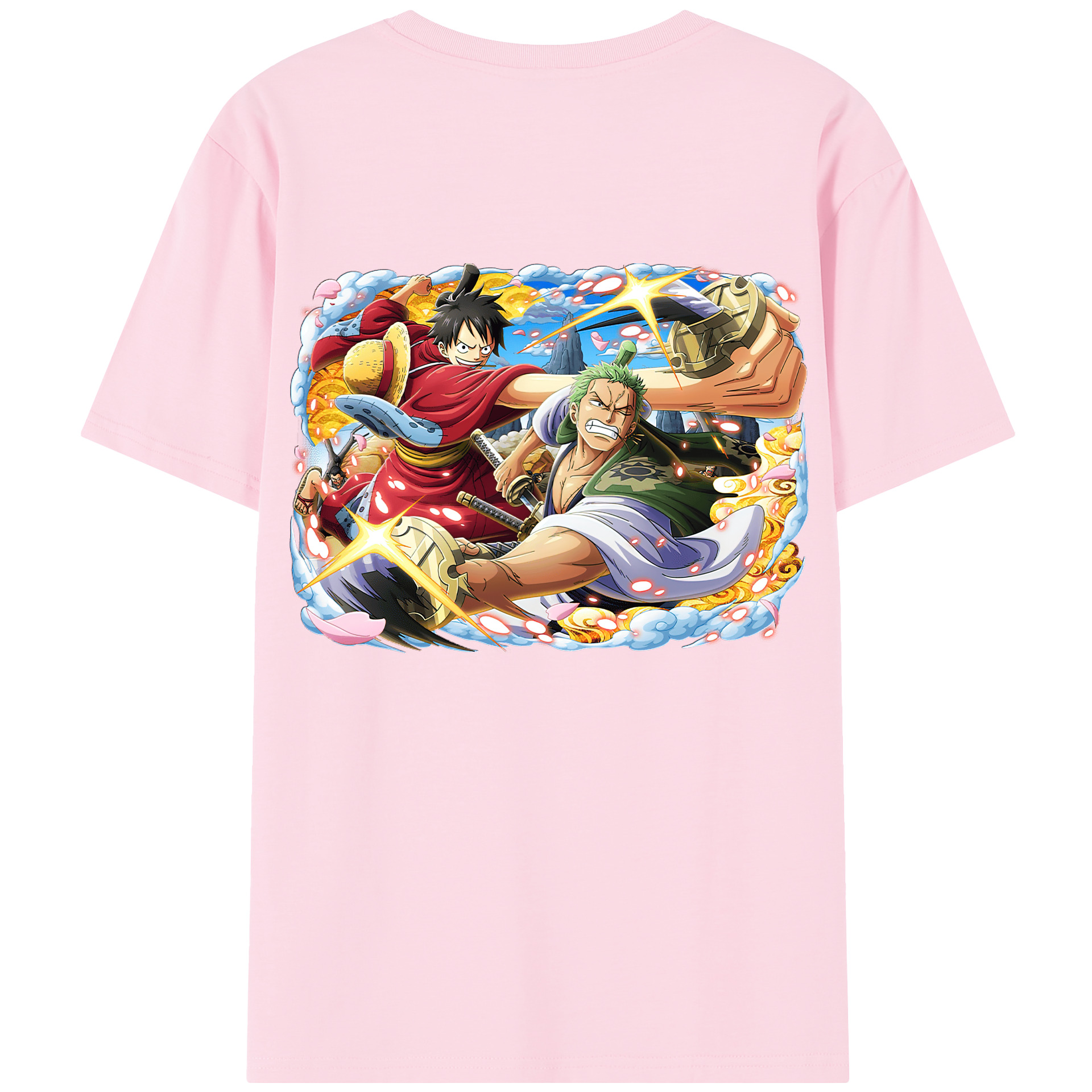 ワンピース モンキー・D・ルフィ ONE PIECE Monkey D. Luffy 綿100％半袖Tシャツ（背面プリント）