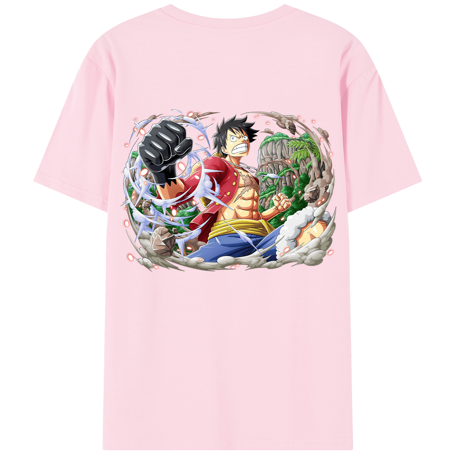 ワンピース モンキー・D・ルフィ ONE PIECE Monkey D. Luffy 綿100％半袖Tシャツ（背面プリント）