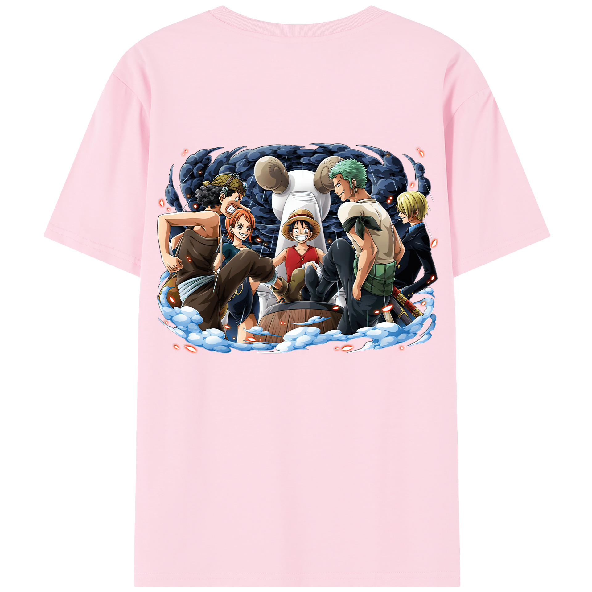 ワンピース モンキー・D・ルフィ ONE PIECE Monkey D. Luffy 綿100％半袖Tシャツ（背面プリント）