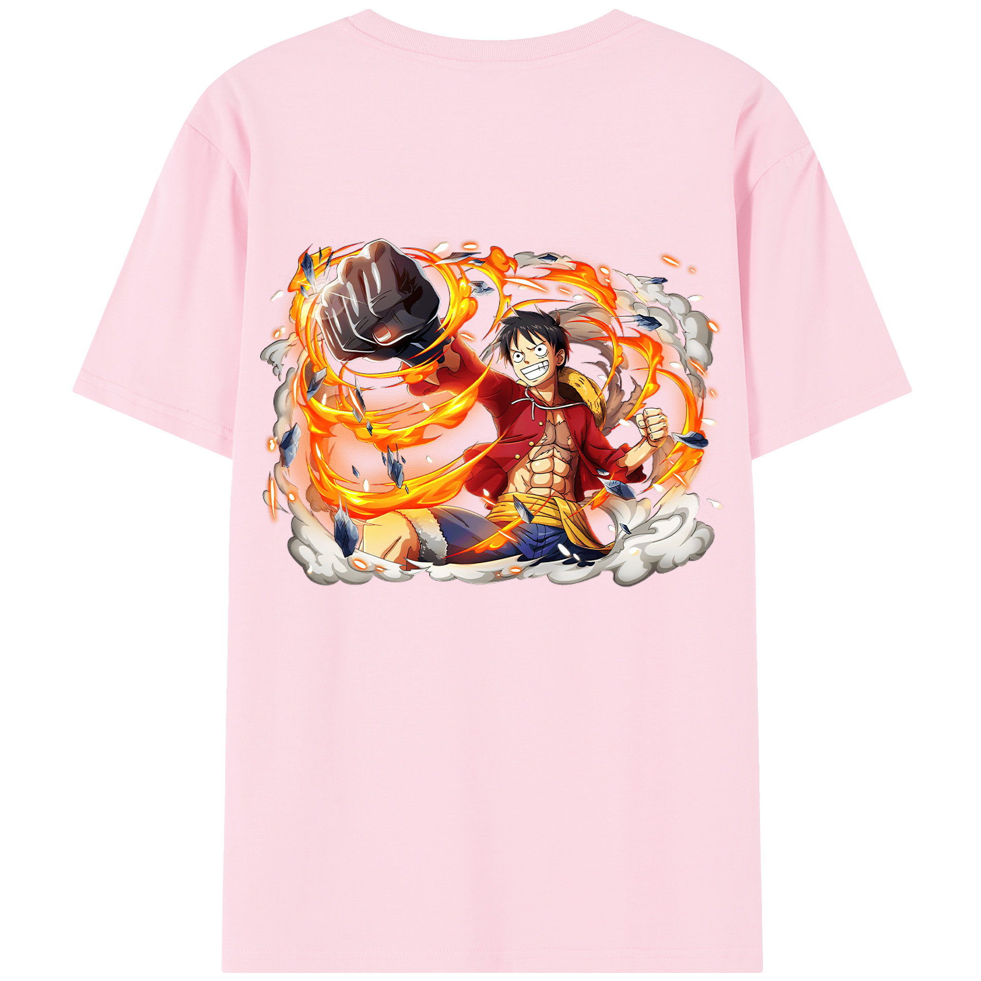 ワンピース モンキー・D・ルフィ ONE PIECE Monkey D. Luffy 綿100％半袖Tシャツ（背面プリント）