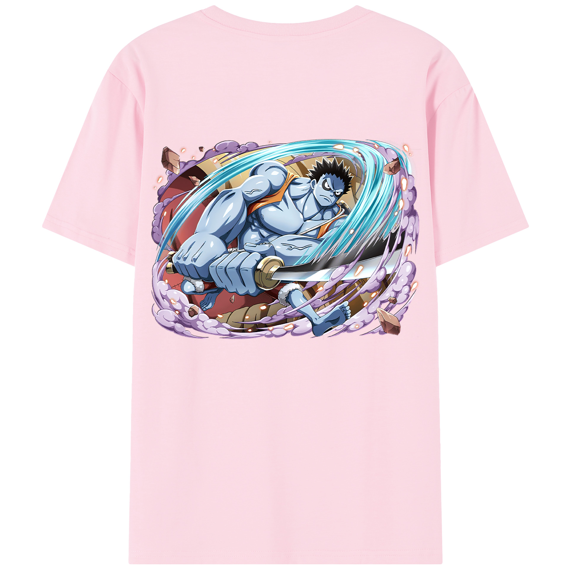 ワンピース モンキー・D・ルフィ ONE PIECE Monkey D. Luffy 綿100％半袖Tシャツ（背面プリント）