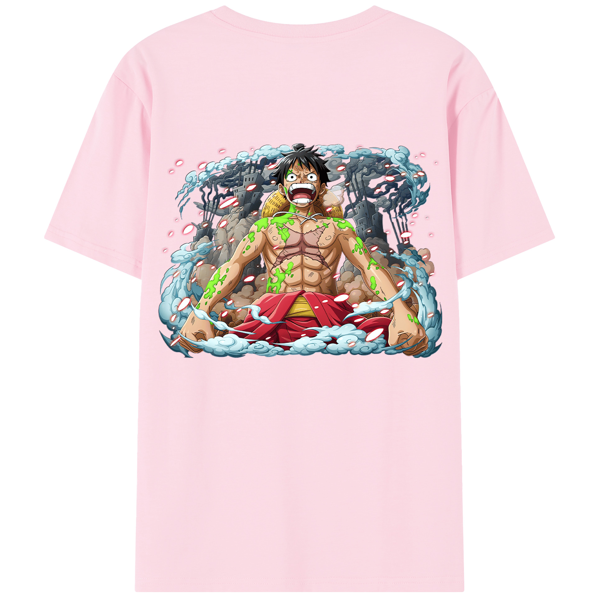 ワンピース モンキー・D・ルフィ ONE PIECE Monkey D. Luffy 綿100％半袖Tシャツ（背面プリント）