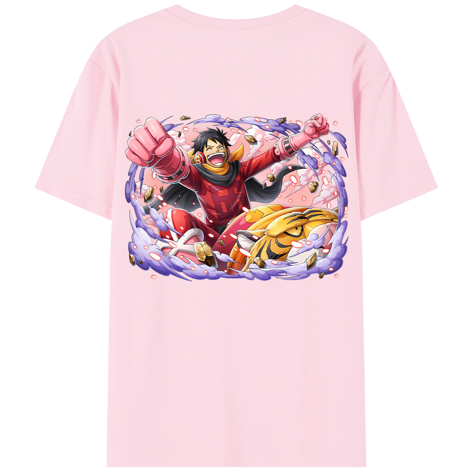 ワンピース モンキー・D・ルフィ ONE PIECE Monkey D. Luffy 綿100％半袖Tシャツ（背面プリント）
