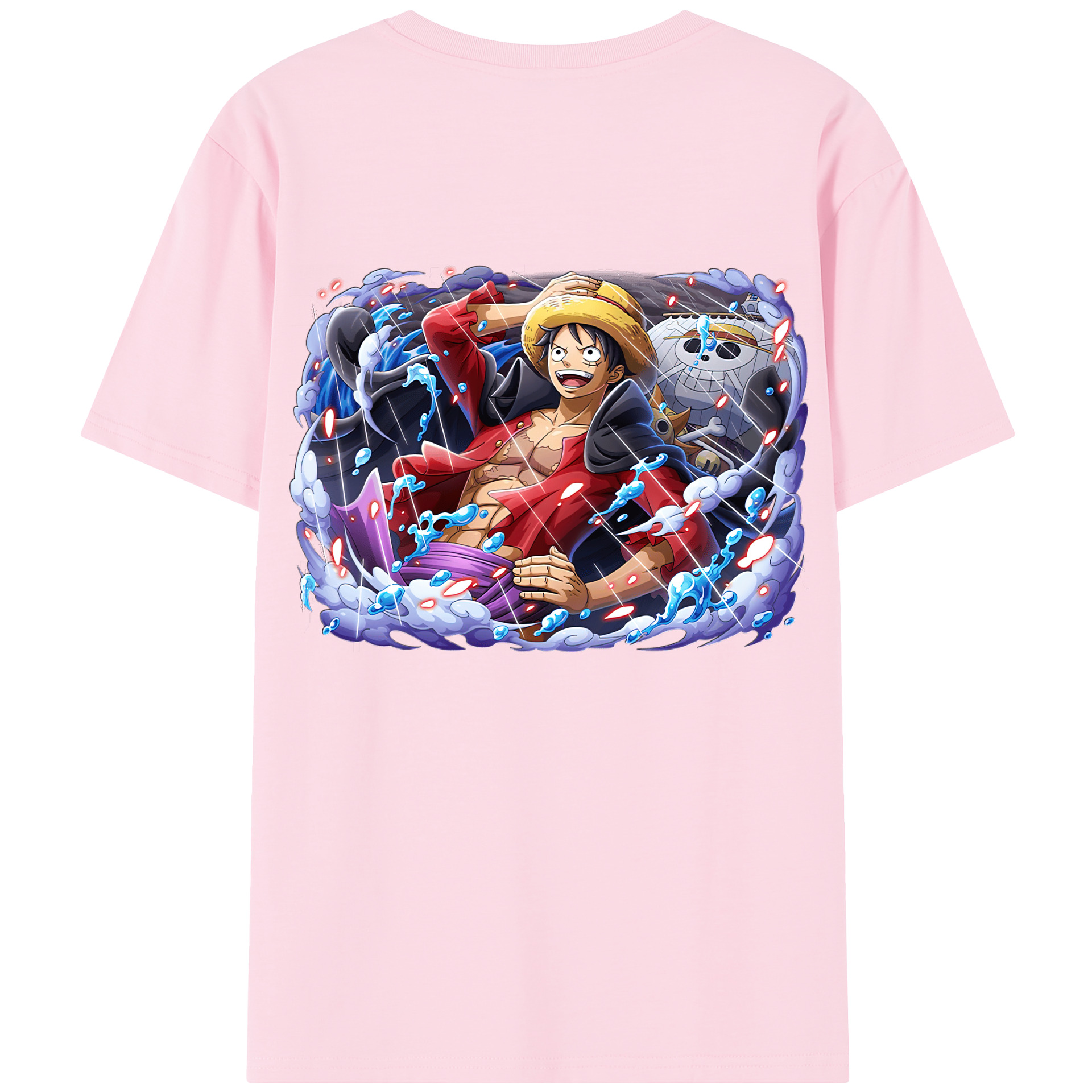 ワンピース モンキー・D・ルフィ ONE PIECE Monkey D. Luffy 綿100％半袖Tシャツ（背面プリント）