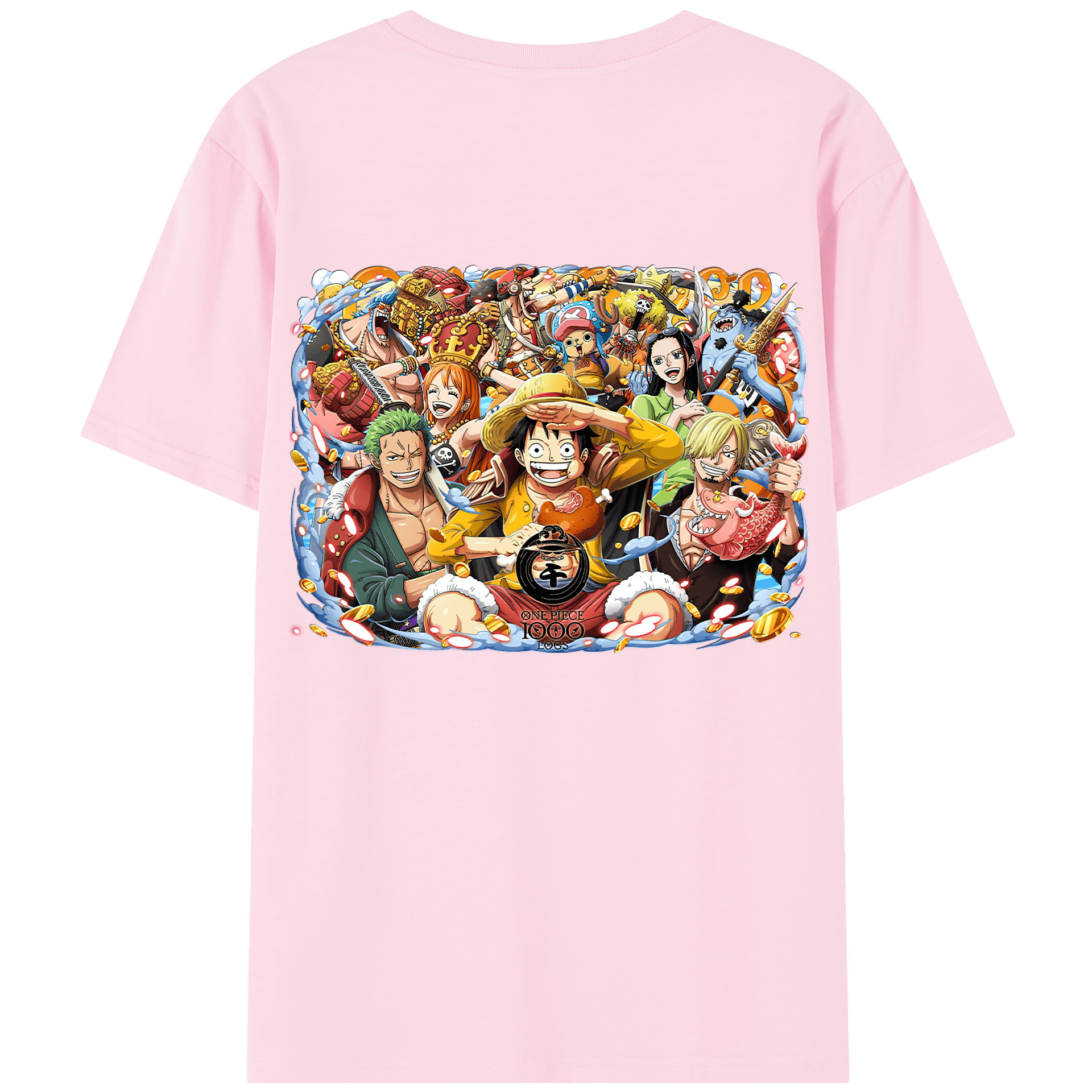 ワンピース モンキー・D・ルフィ ONE PIECE Monkey D. Luffy 綿100％半袖Tシャツ（背面プリント）