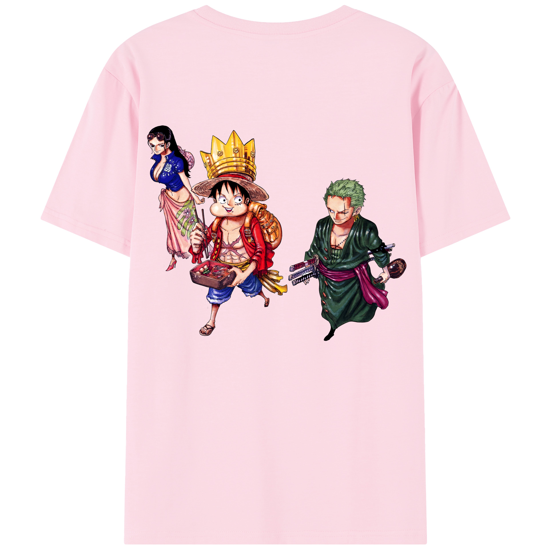 ワンピース モンキー・D・ルフィ ONE PIECE Monkey D. Luffy 綿100％半袖Tシャツ（背面プリント）