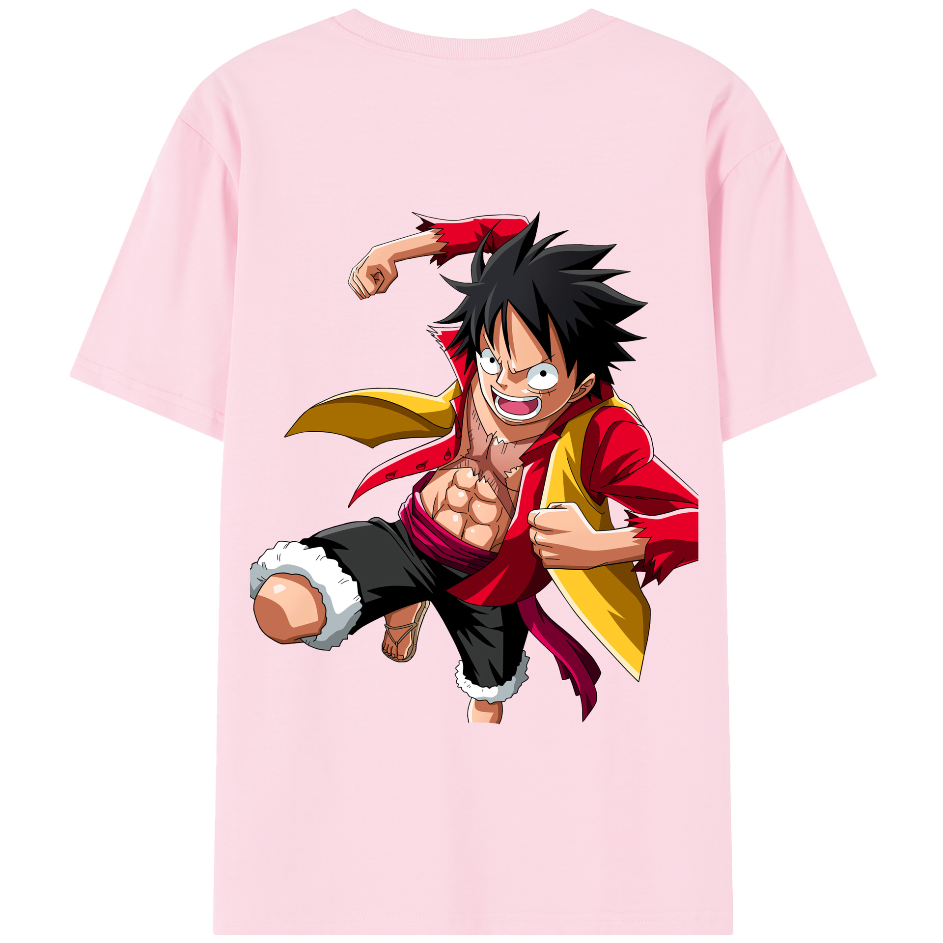 ワンピース モンキー・D・ルフィ ONE PIECE Monkey D. Luffy 綿100％半袖Tシャツ（背面プリント）