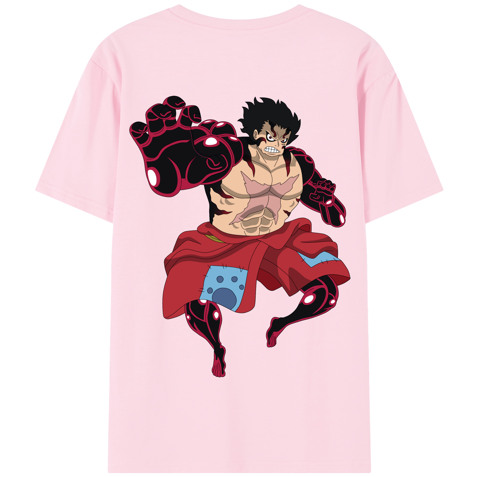 ワンピース モンキー・D・ルフィ ONE PIECE Monkey D. Luffy 綿100％半袖Tシャツ（背面プリント）