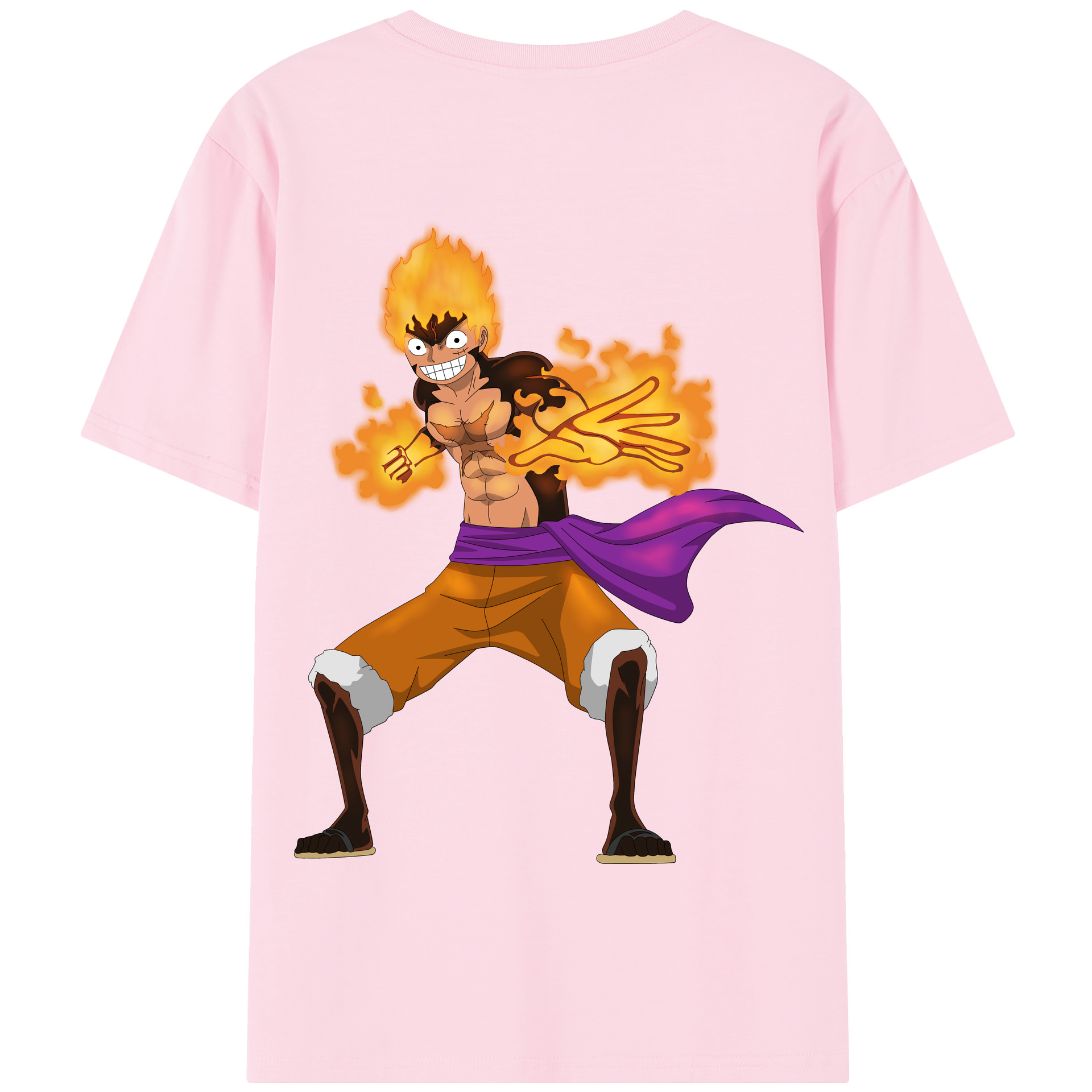ワンピース モンキー・D・ルフィ ONE PIECE Monkey D. Luffy 綿100％半袖Tシャツ（背面プリント）