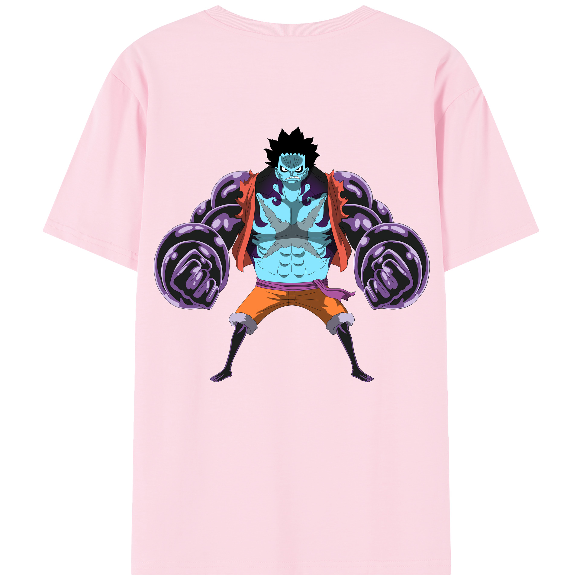 ワンピース モンキー・D・ルフィ ONE PIECE Monkey D. Luffy 綿100％半袖Tシャツ（背面プリント）