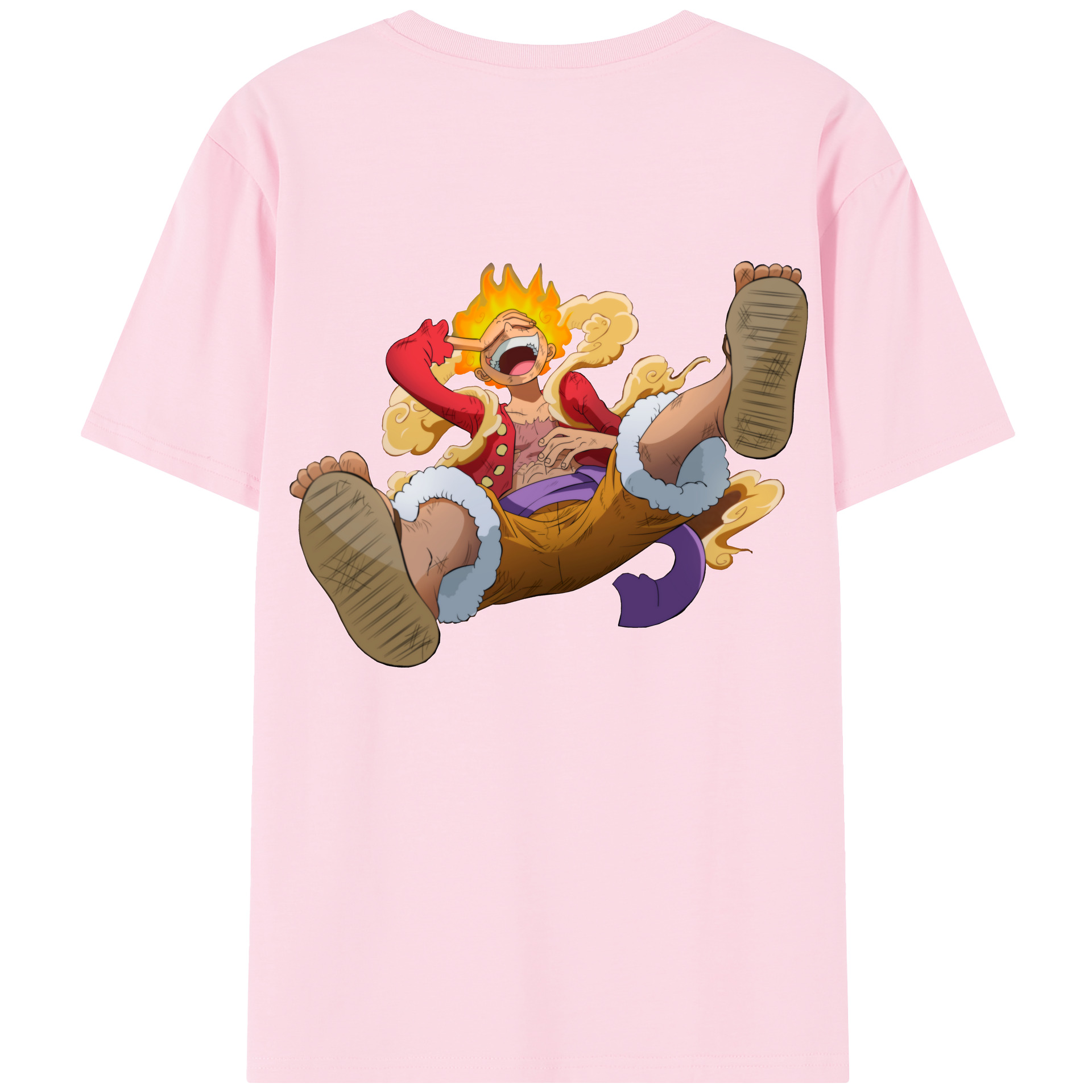 ワンピース モンキー・D・ルフィ ONE PIECE Monkey D. Luffy 綿100％半袖Tシャツ（背面プリント）