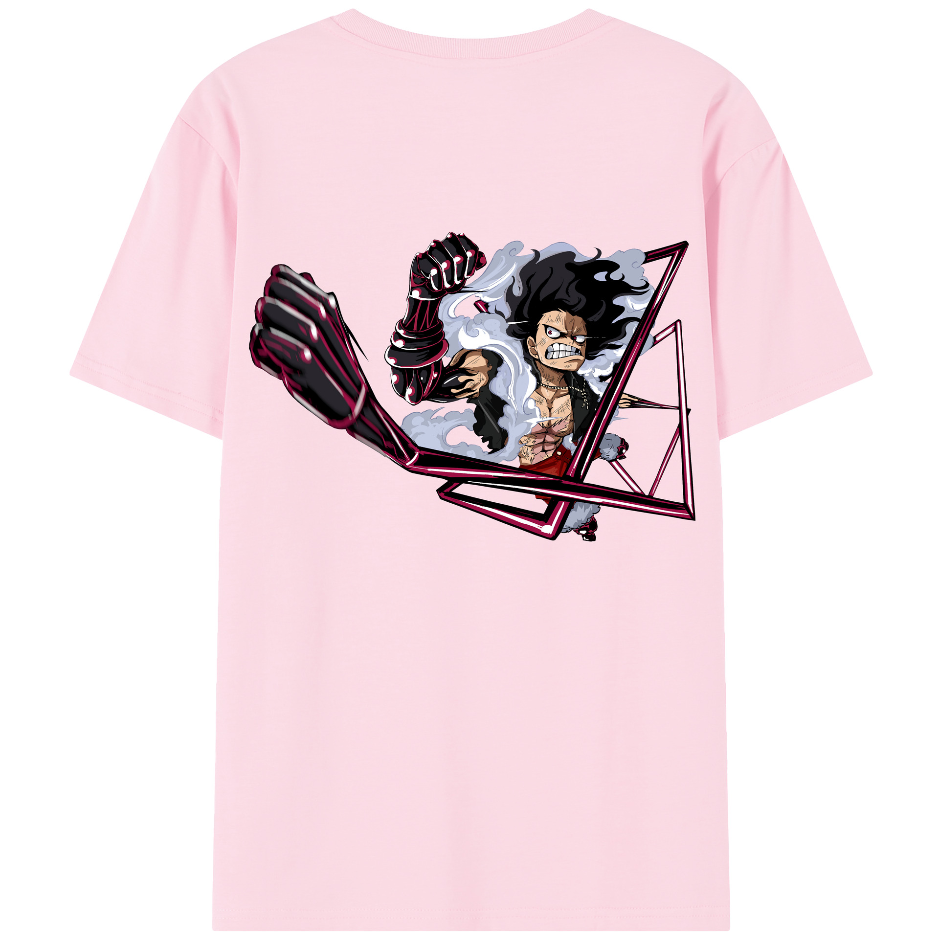 ワンピース モンキー・D・ルフィ ONE PIECE Monkey D. Luffy 綿100％半袖Tシャツ（背面プリント）