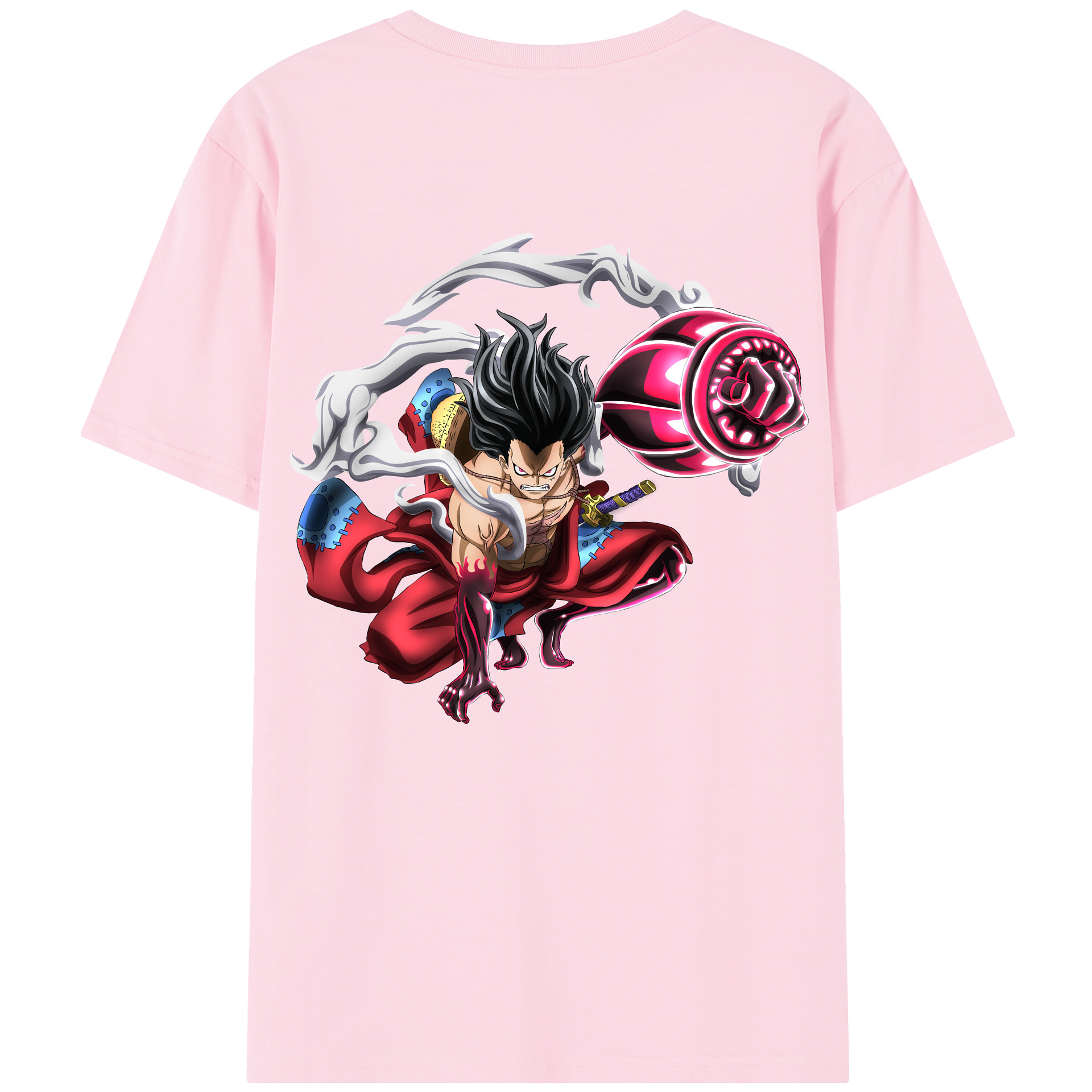 ワンピース モンキー・D・ルフィ ONE PIECE Monkey D. Luffy 綿100％半袖Tシャツ（背面プリント）