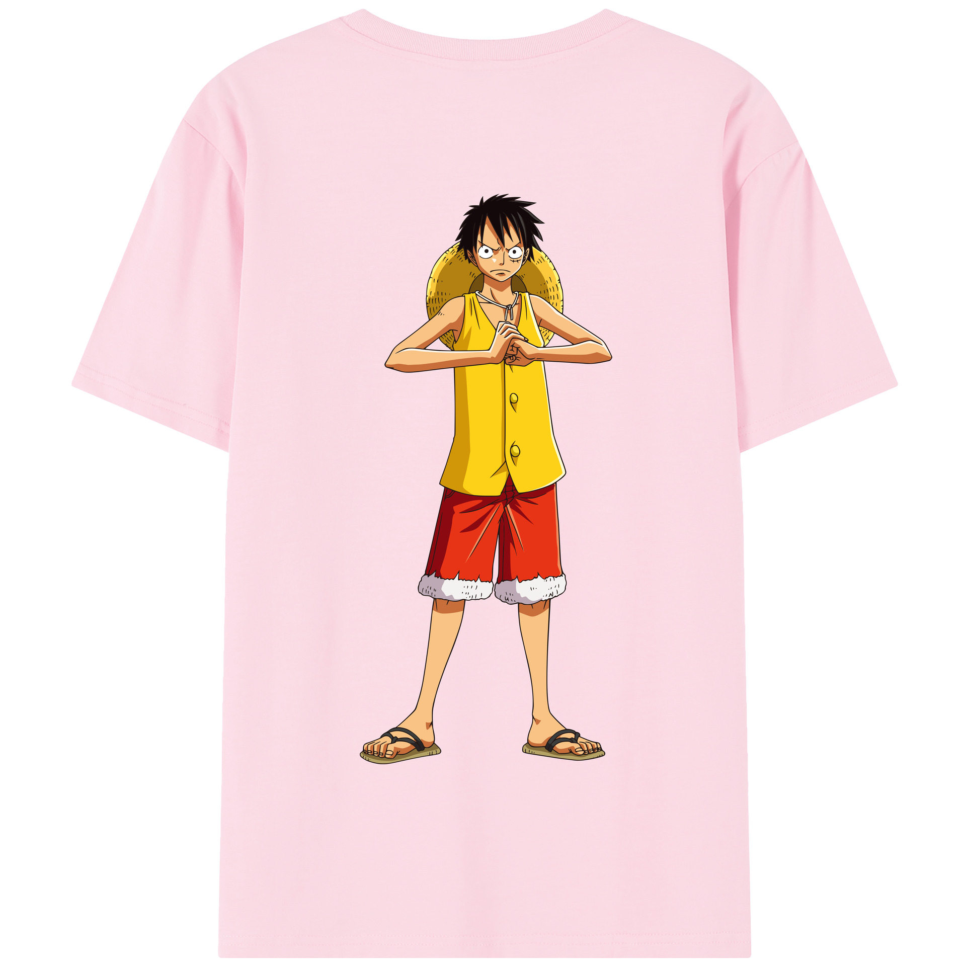 ワンピース モンキー・D・ルフィ ONE PIECE Monkey D. Luffy 綿100％半袖Tシャツ（背面プリント）