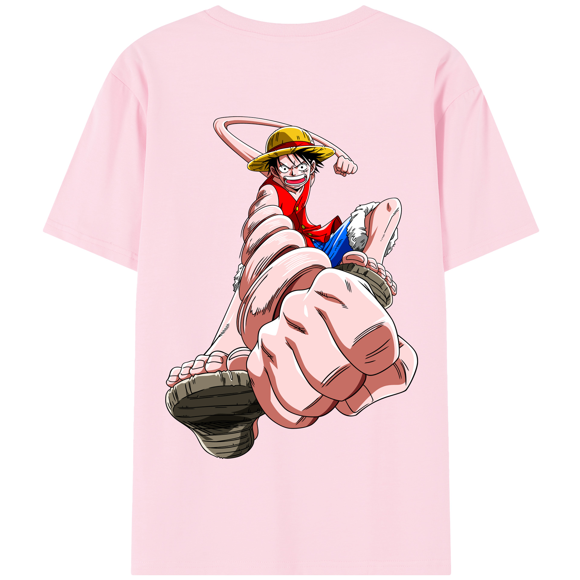 ワンピース モンキー・D・ルフィ ONE PIECE Monkey D. Luffy 綿100％半袖Tシャツ（背面プリント）