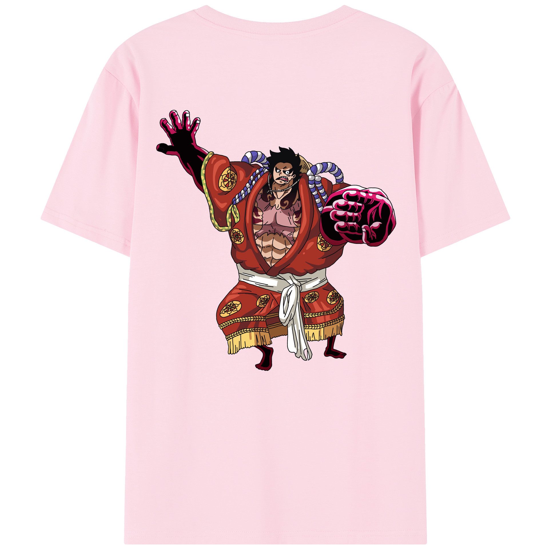 ワンピース モンキー・D・ルフィ ONE PIECE Monkey D. Luffy 綿100％半袖Tシャツ（背面プリント）
