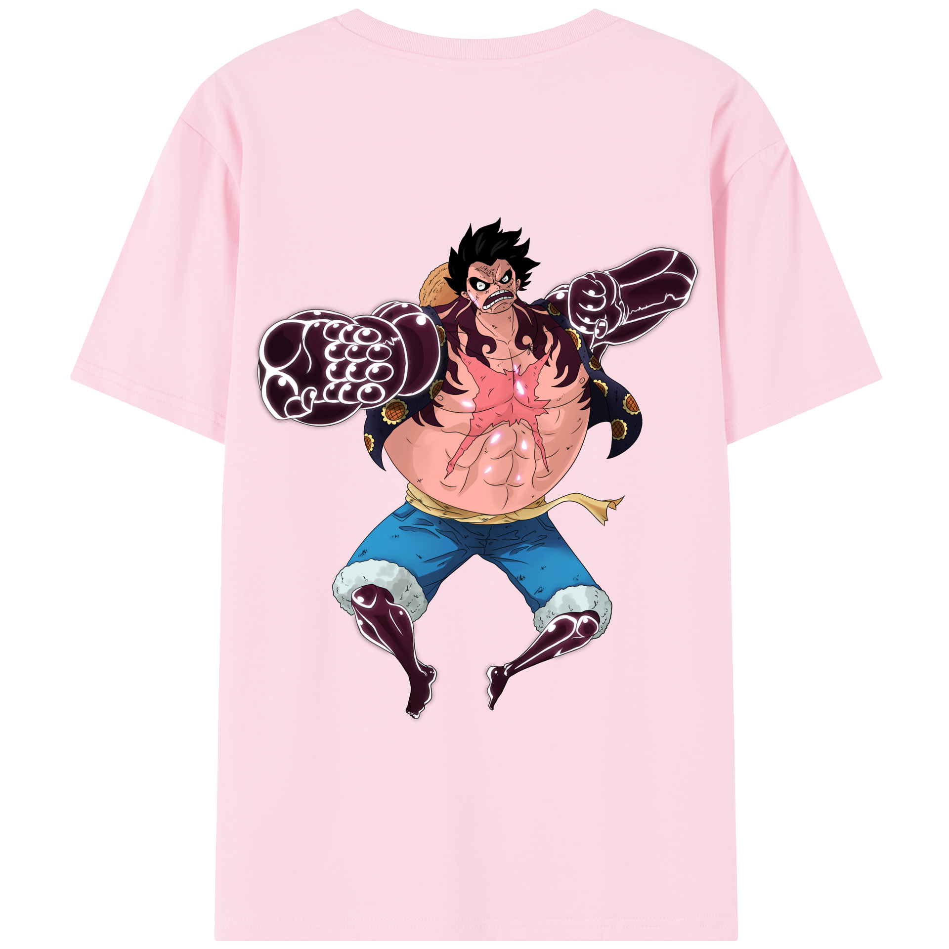 ワンピース モンキー・D・ルフィ ONE PIECE Monkey D. Luffy 綿100％半袖Tシャツ（背面プリント）