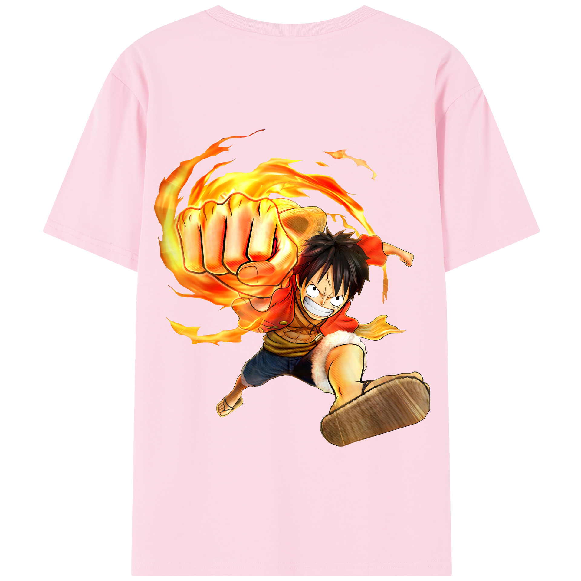 ワンピース モンキー・D・ルフィ ONE PIECE Monkey D. Luffy 綿100％半袖Tシャツ（背面プリント）