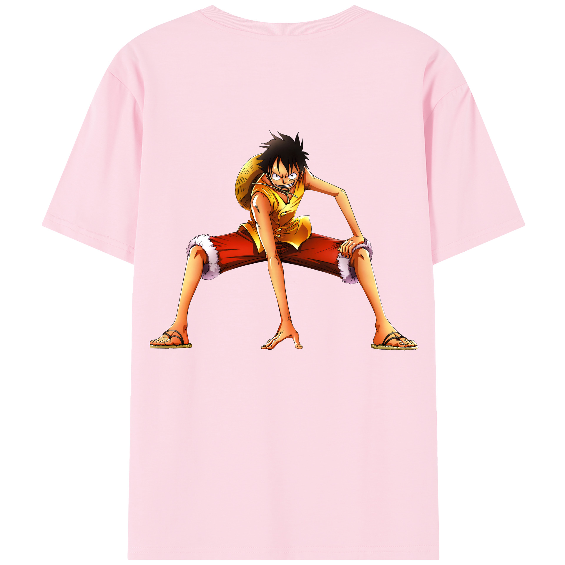 ワンピース モンキー・D・ルフィ ONE PIECE Monkey D. Luffy 綿100％半袖Tシャツ（背面プリント）