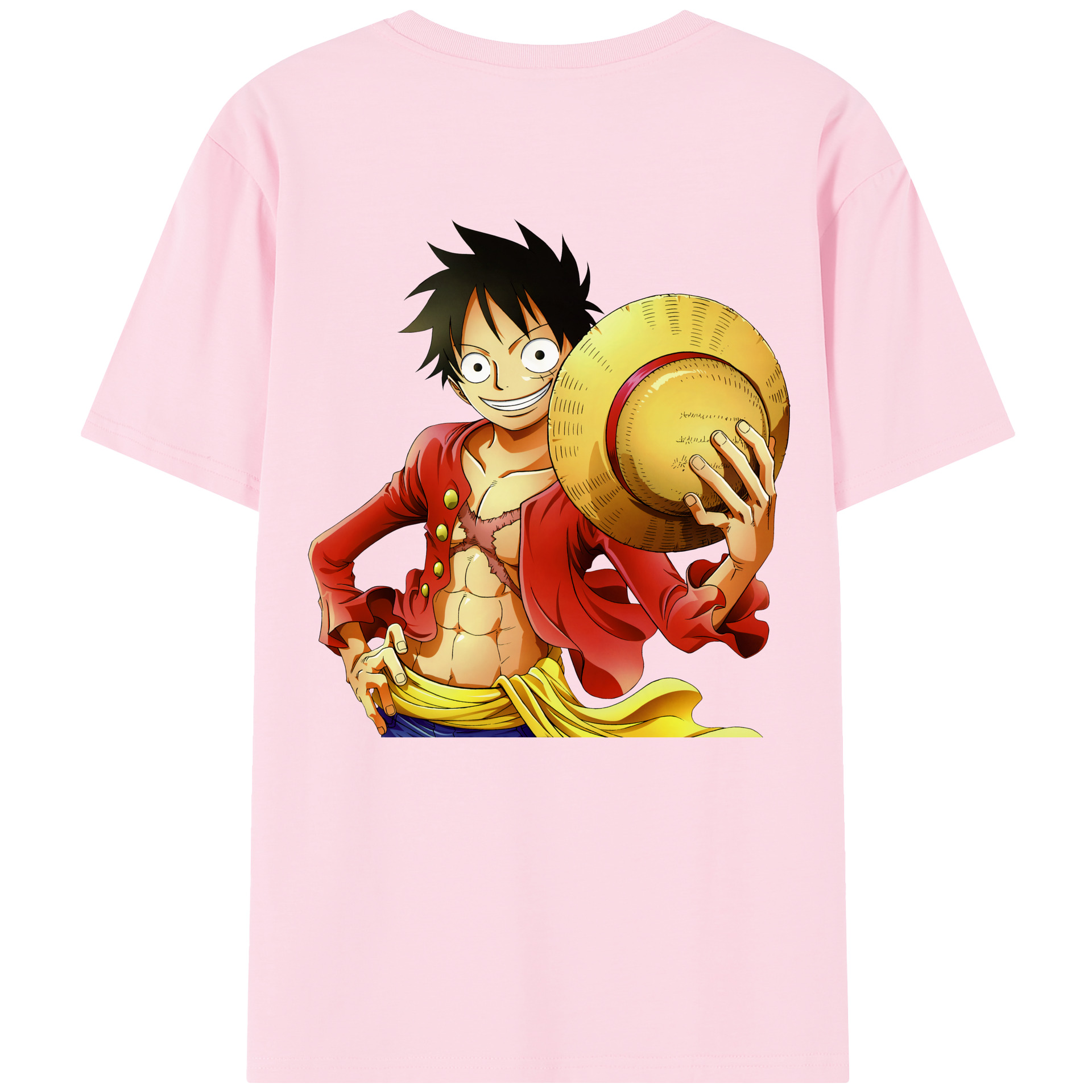 ワンピース モンキー・D・ルフィ ONE PIECE Monkey D. Luffy 綿100％半袖Tシャツ（背面プリント）
