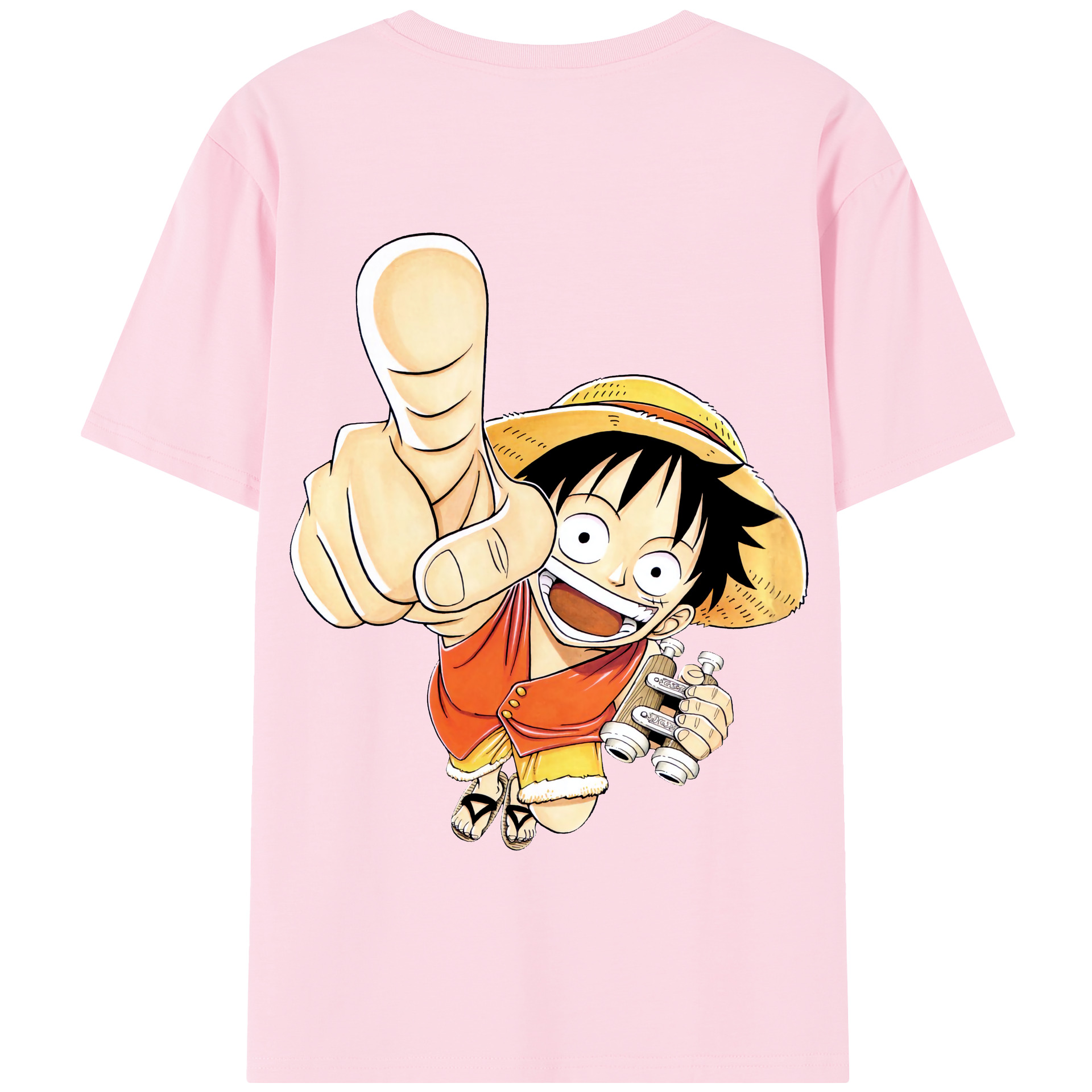 ワンピース モンキー・D・ルフィ ONE PIECE Monkey D. Luffy 綿100％半袖Tシャツ（背面プリント）