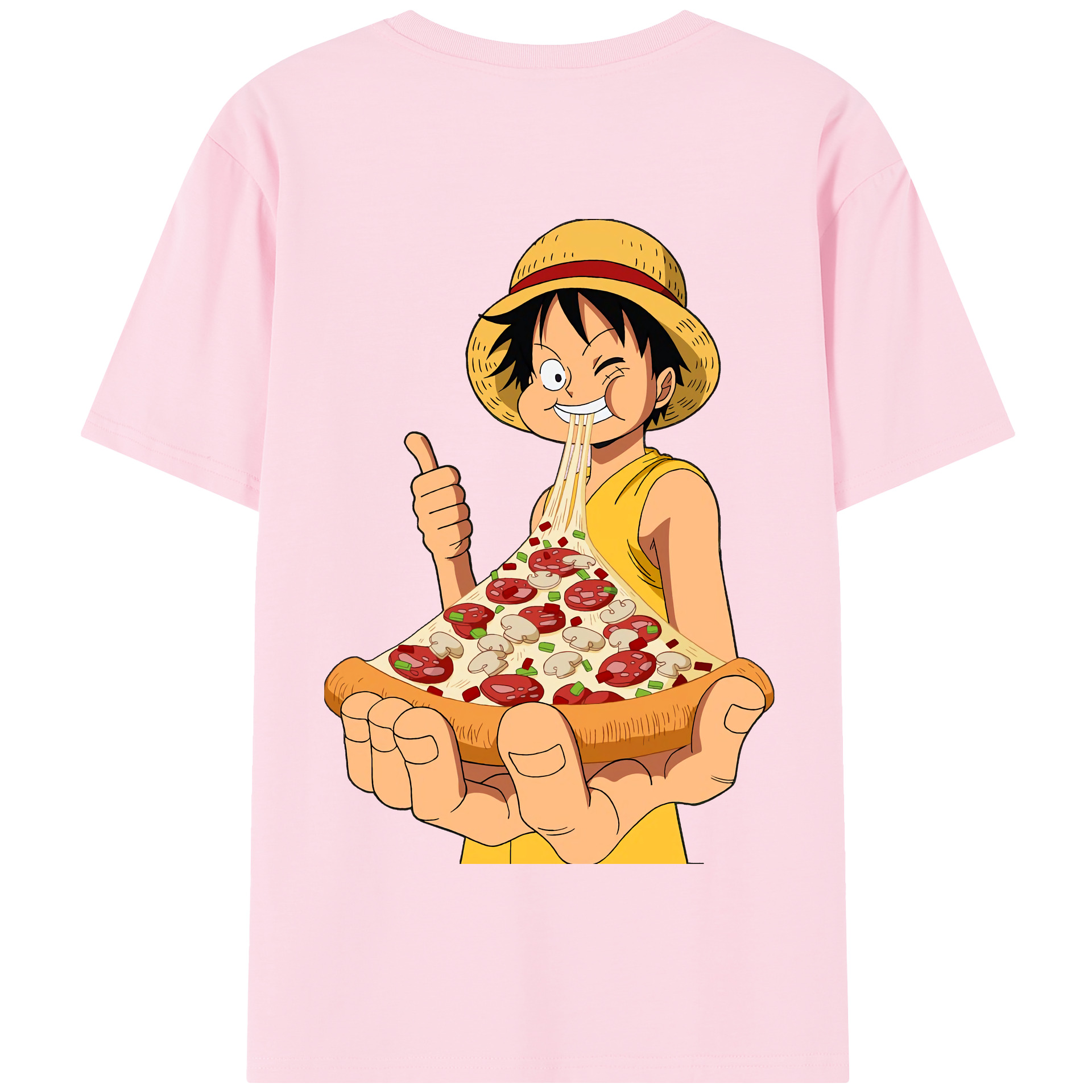 ワンピース モンキー・D・ルフィ ONE PIECE Monkey D. Luffy 綿100％半袖Tシャツ（背面プリント）