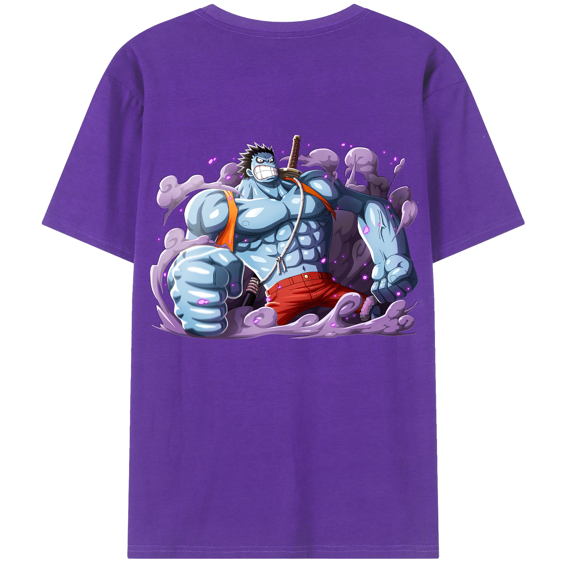ワンピース モンキー・D・ルフィ ONE PIECE Monkey D. Luffy 綿100％半袖Tシャツ（背面プリント）